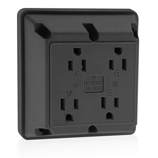 Product image for Receptacle 4-in-1 2-pole 15A 125V black