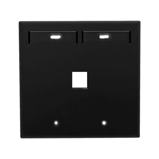 Product image for Plate wall 2-gang 1-port ID window plastic black