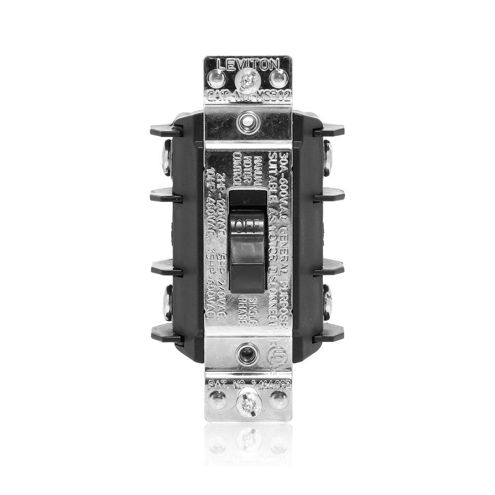 Product image for Switch toggle industrial 2P 600V 30A black