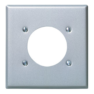 Product image for Receptacle wallplate device mount 2-gang stainless steel