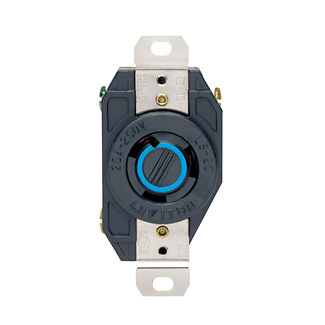Product image for LEVITON 2320 RECEPTACLE 20A 2P3W 250V SINGLE FLUSH TWISTLOCK