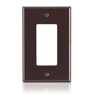 Product image for Wallplate midway 1-gang decora/GFCI device thermoplastic brown