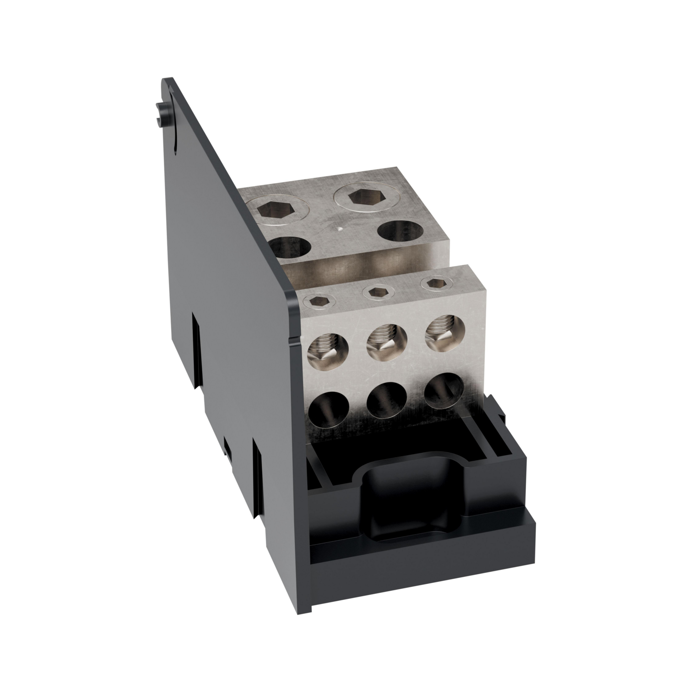 Product image for Open-Style PDB UL 1953 1000V Tin-plated Copper - 760A Adder 2 - 6 openings; 500-#4 --- 2/0-#14 Box to Box