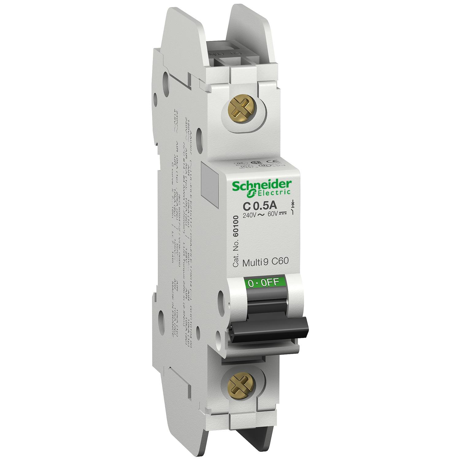 Product image for MULTI9 - C60 UL489 - MCB - 1P - 10 A - D CURVE - 120 V - 10 KA - TUNNEL TERM