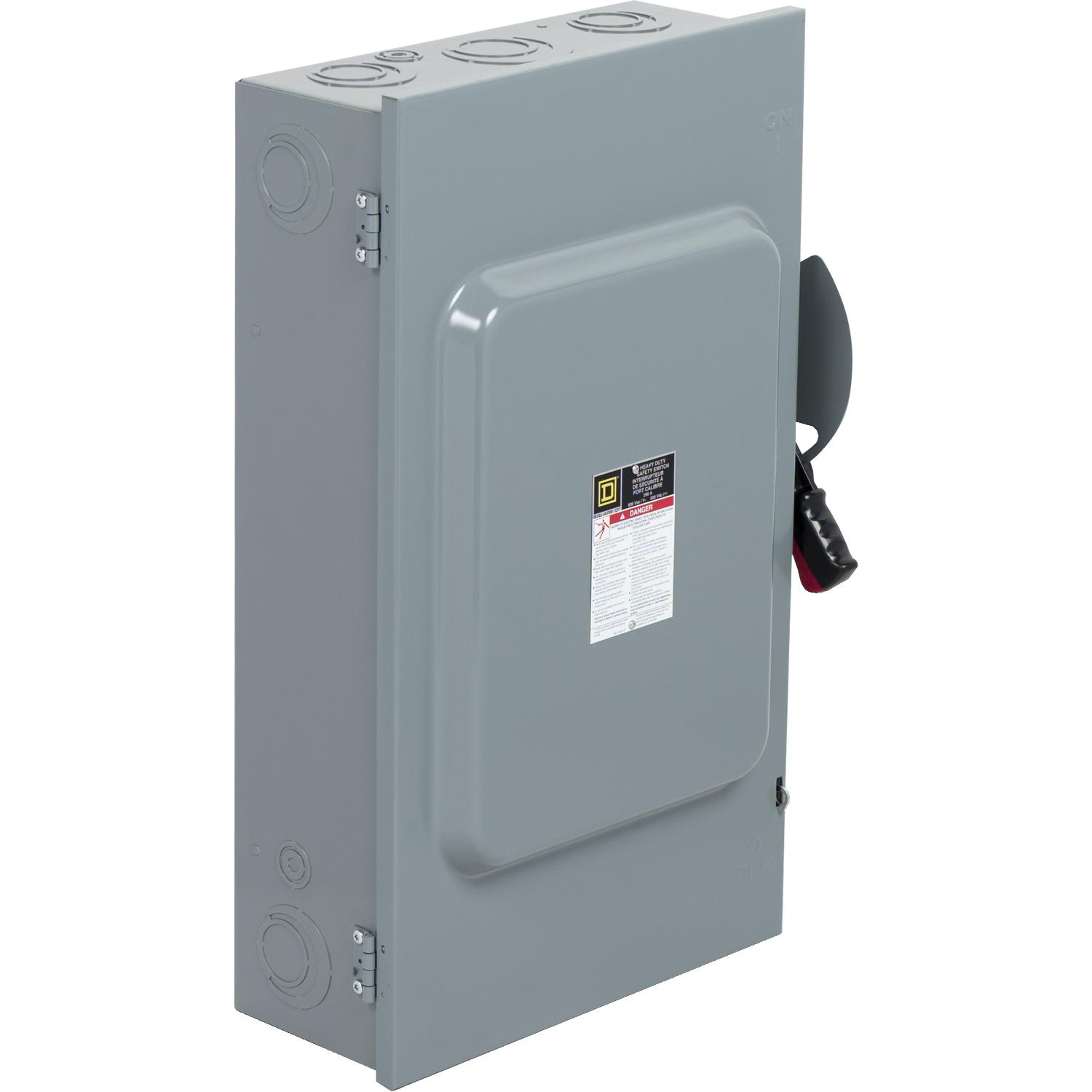 Product image for SAFETY SWITCH, HEAVY DUTY, FUSIBLE, 200A, 600VAC/VDC, 3 POLES, 150HP, NEMA 1