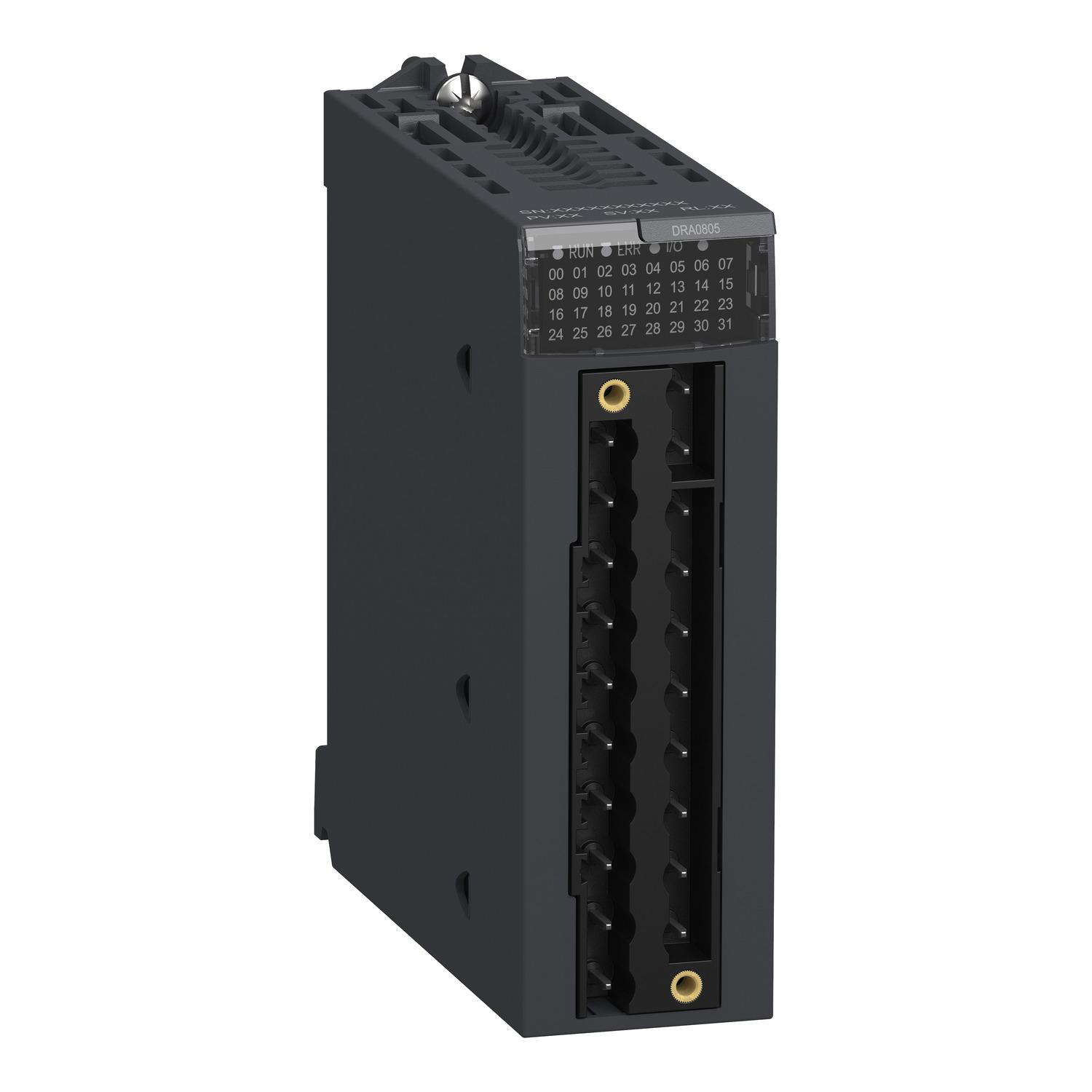 Product image for DISCRETE OUTPUT MODULE, MODICON X80, 8 NO RELAY OUTPUTS, 24 TO 240V AC / 24V DC