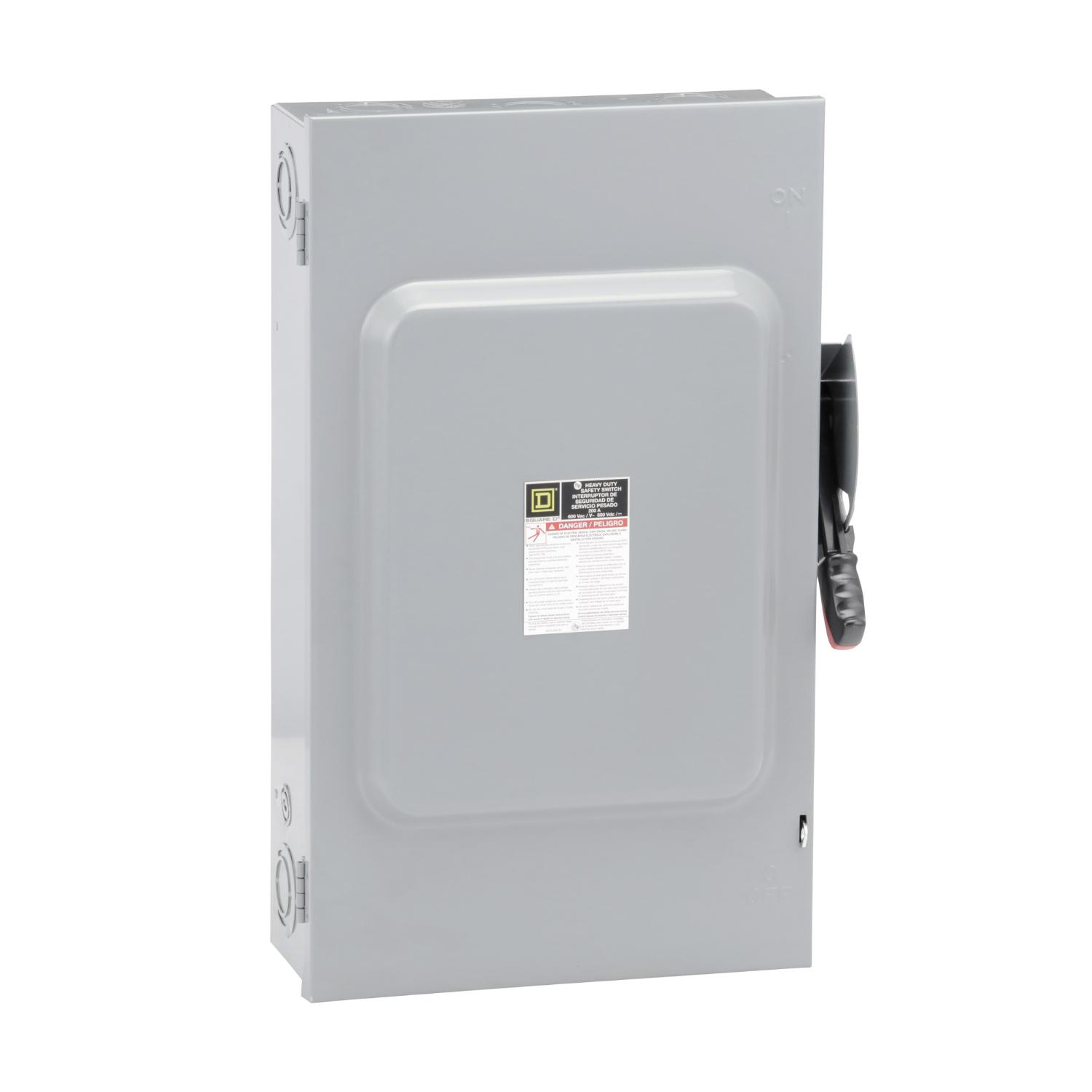 Product image for SAFETY SWITCH, HEAVY DUTY, FUSIBLE, 200A, 3 WIRE, 3 POLE, 150HP, 600VAC/DC, NEMA 1