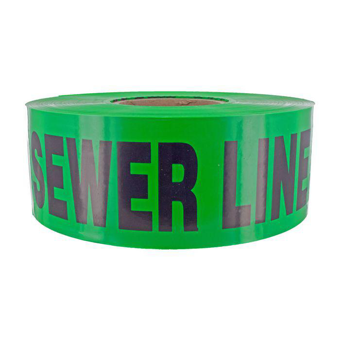Product image for CAUTION Buried Sewer Line ..3"x1000' GRN