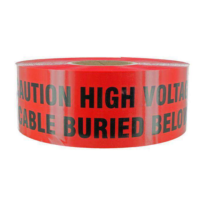 Product image for CAUTION Buried high volt.. 3"x1000' Red
