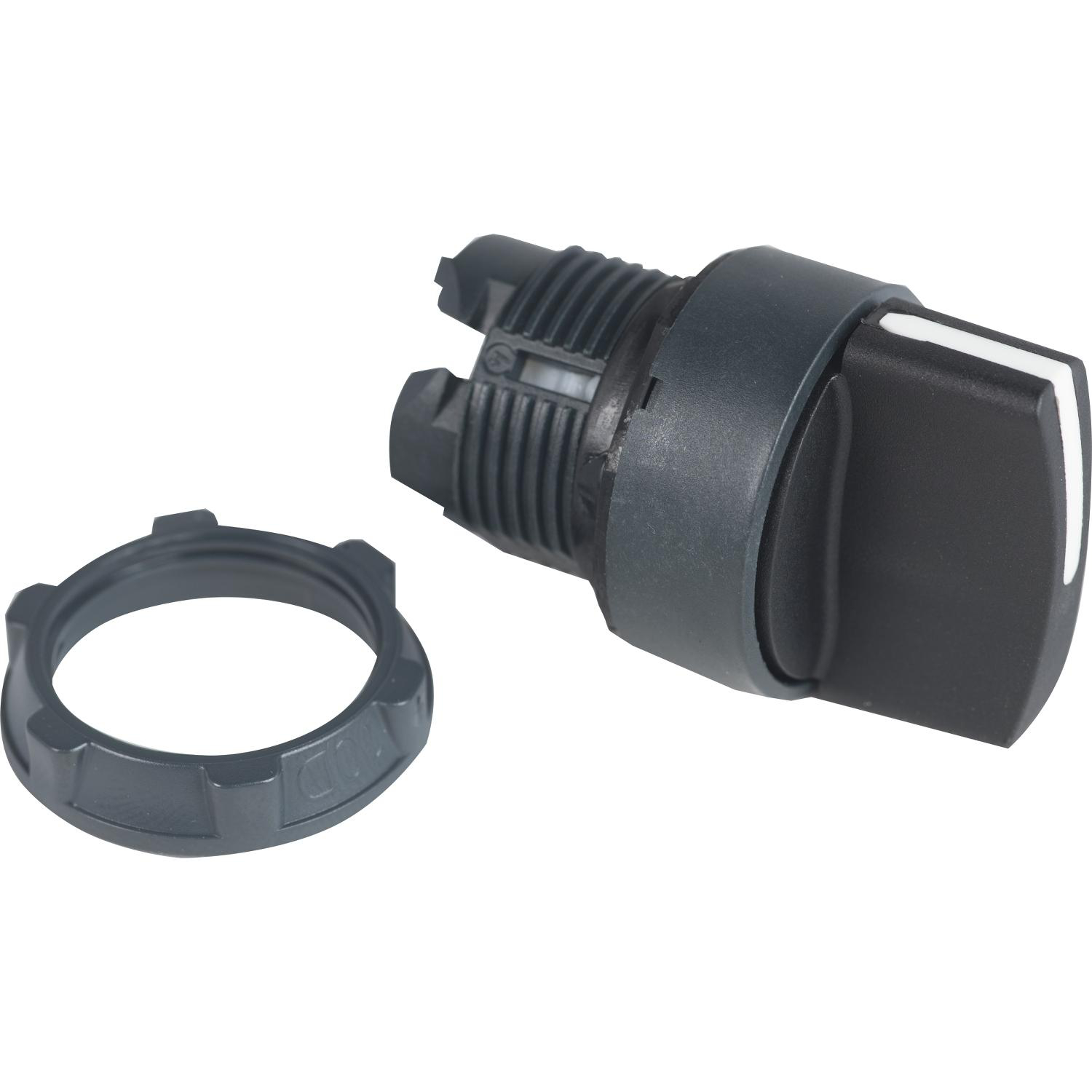 Product image for HARMONY, 22MM PUSH BUTTON, SELECTOR SWITCH OPERATING HEAD, 2 POSITION, MAINTAINED, BLACK, UNMARKED