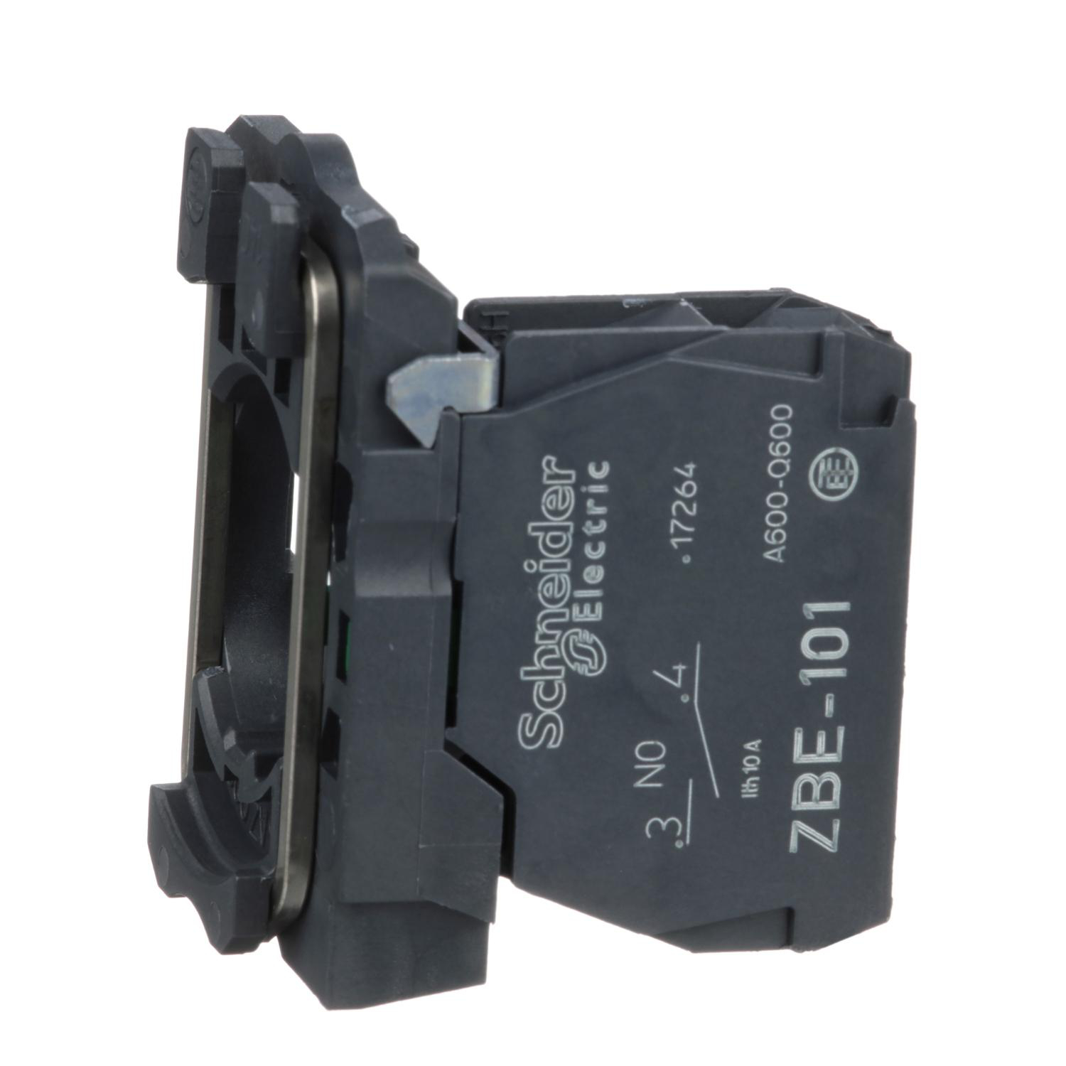 Product image for HARMONY, 22MM PUSH BUTTON, XB5A OPERATORS, CONTACT BLOCK, WITH MOUNTING COLLAR, 1 NO, SCREW CLAMP TERMINAL