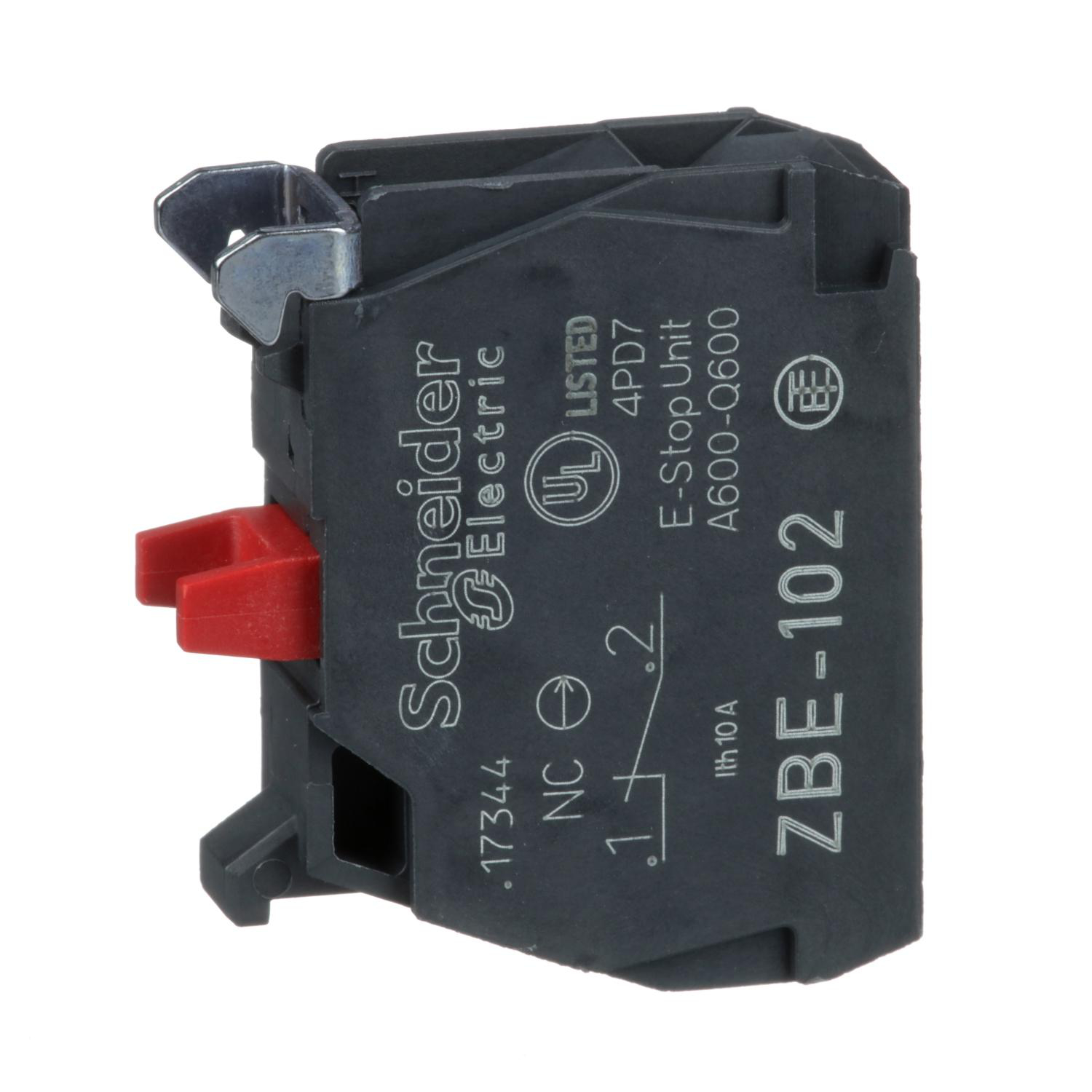 Product image for HARMONY, 22MM PUSH BUTTON, ADD ON CONTACT BLOCK, 1 NC, SCREW CLAMP TERMINAL