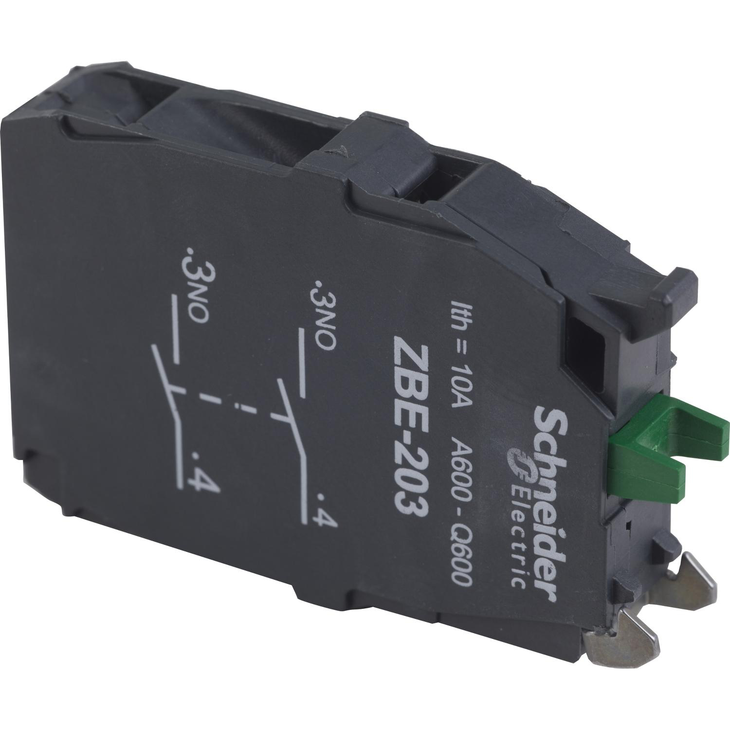 Product image for DOUBLE CONTACT BLOCK, HARMONY XB4, SILVER ALLOY, SCREW CLAMP TERMINAL, 2NO