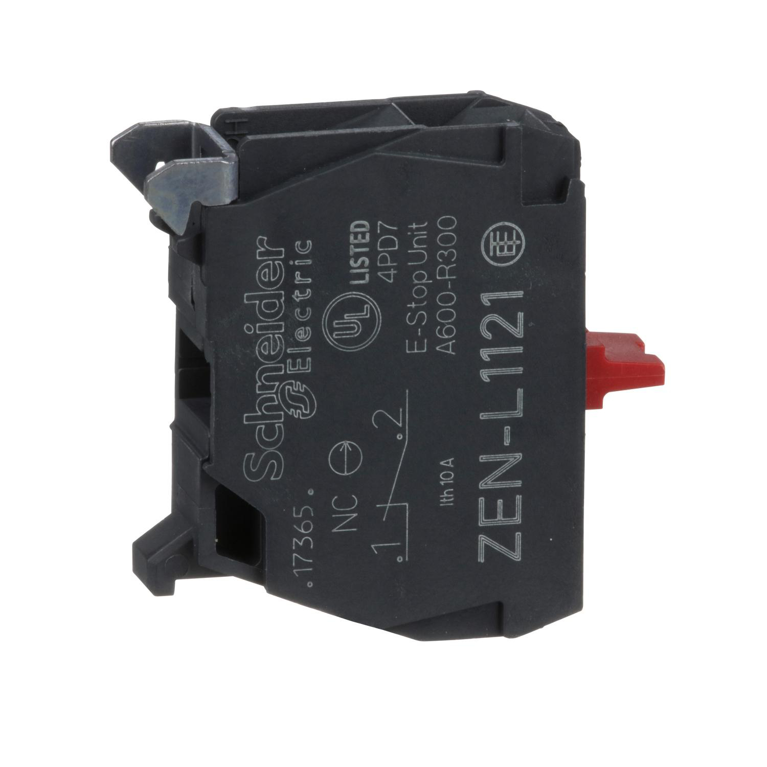 Product image for HARMONY, 22MM PUSH BUTTON, CONTACT BLOCK, PANEL MOUNT, 1 NC, SCREW CLAMP TERMINAL