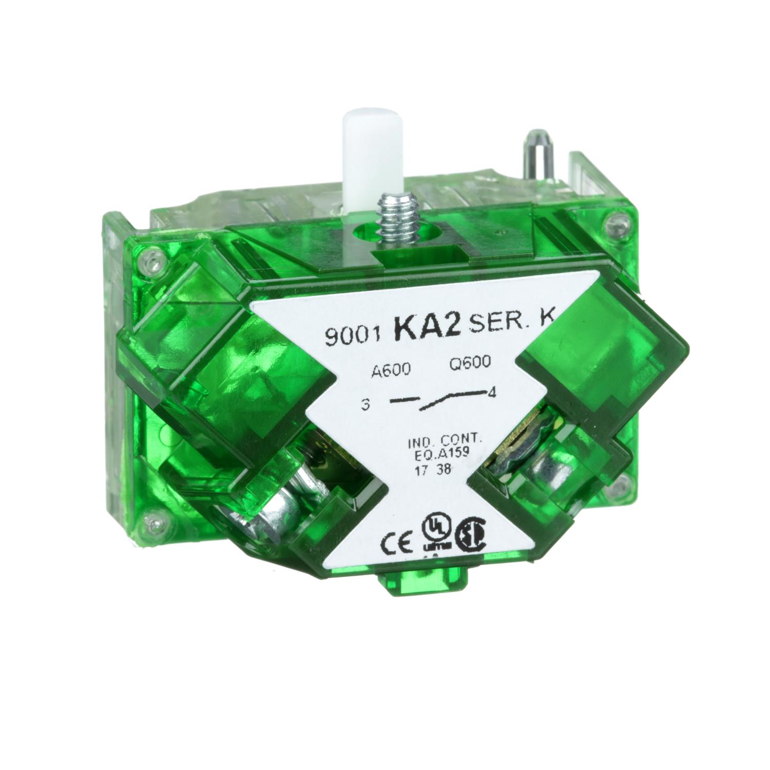 Product image for 30MM PUSH BUTTON, TYPES K, SK OR KX, CONTACT BLOCK, 1 NO