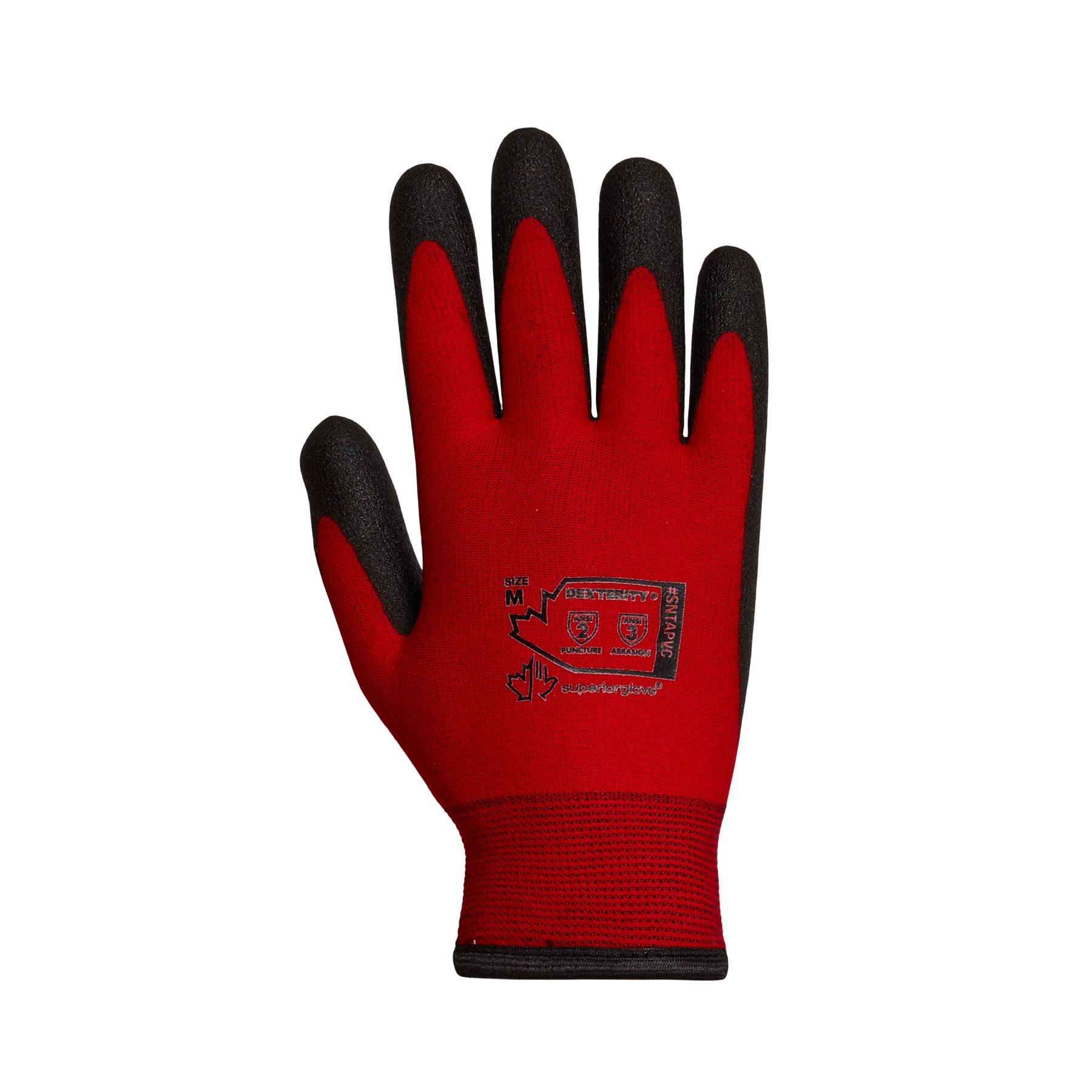 SUPERG SNTAPVC-2XL GLOVE PALM COATED BLACK PVC ON RED SEAMLESS NYLON XXL