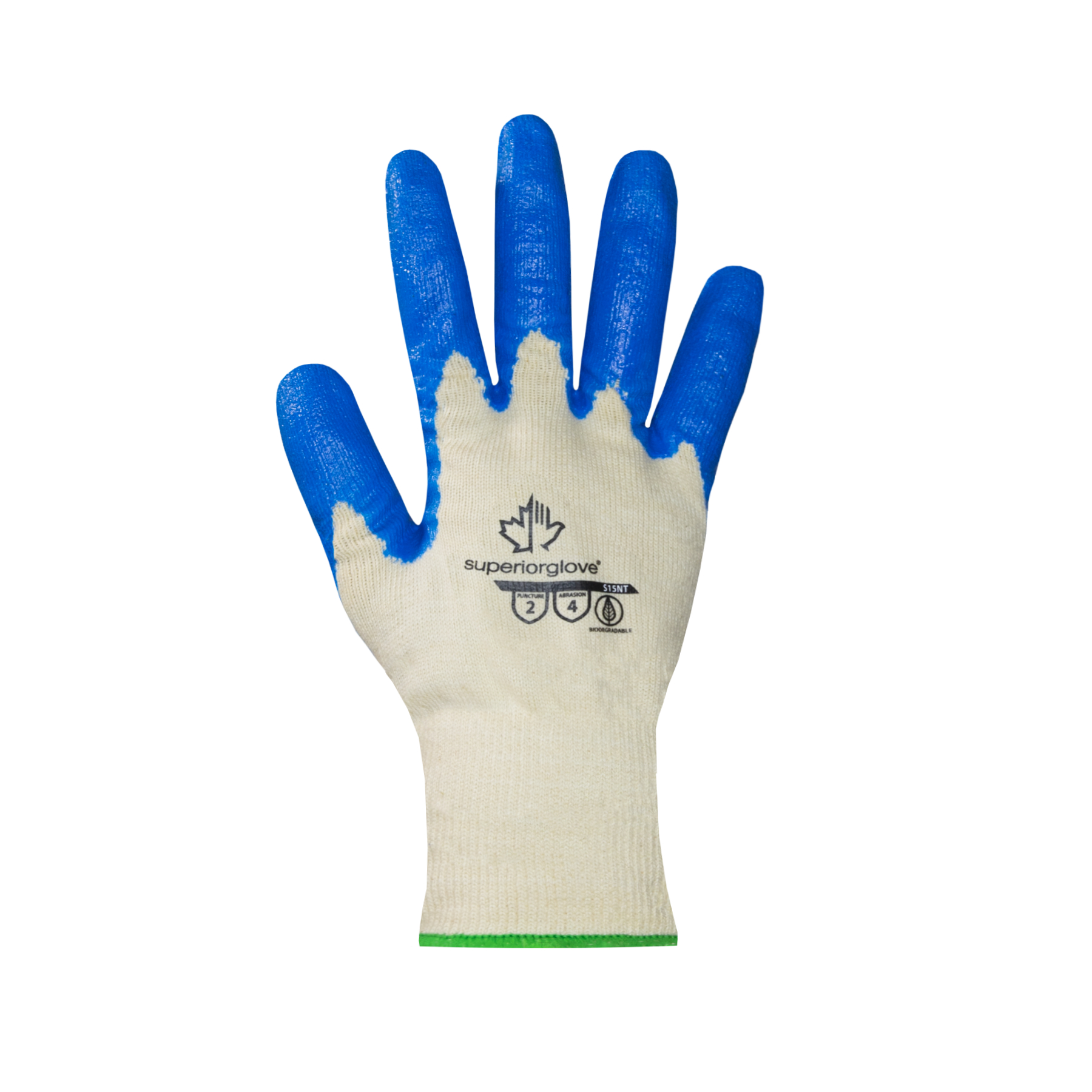 Product image for Glove DEXTERITY knit nitr dip palm blu/wht SZ9