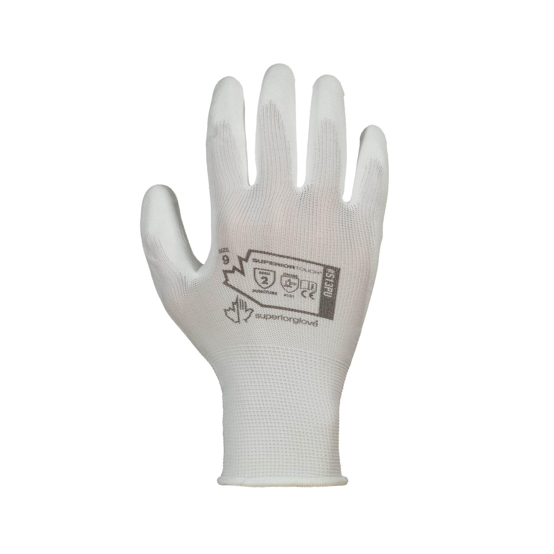 Product image for Gloveknit polyurethane palm coat wht SZ9