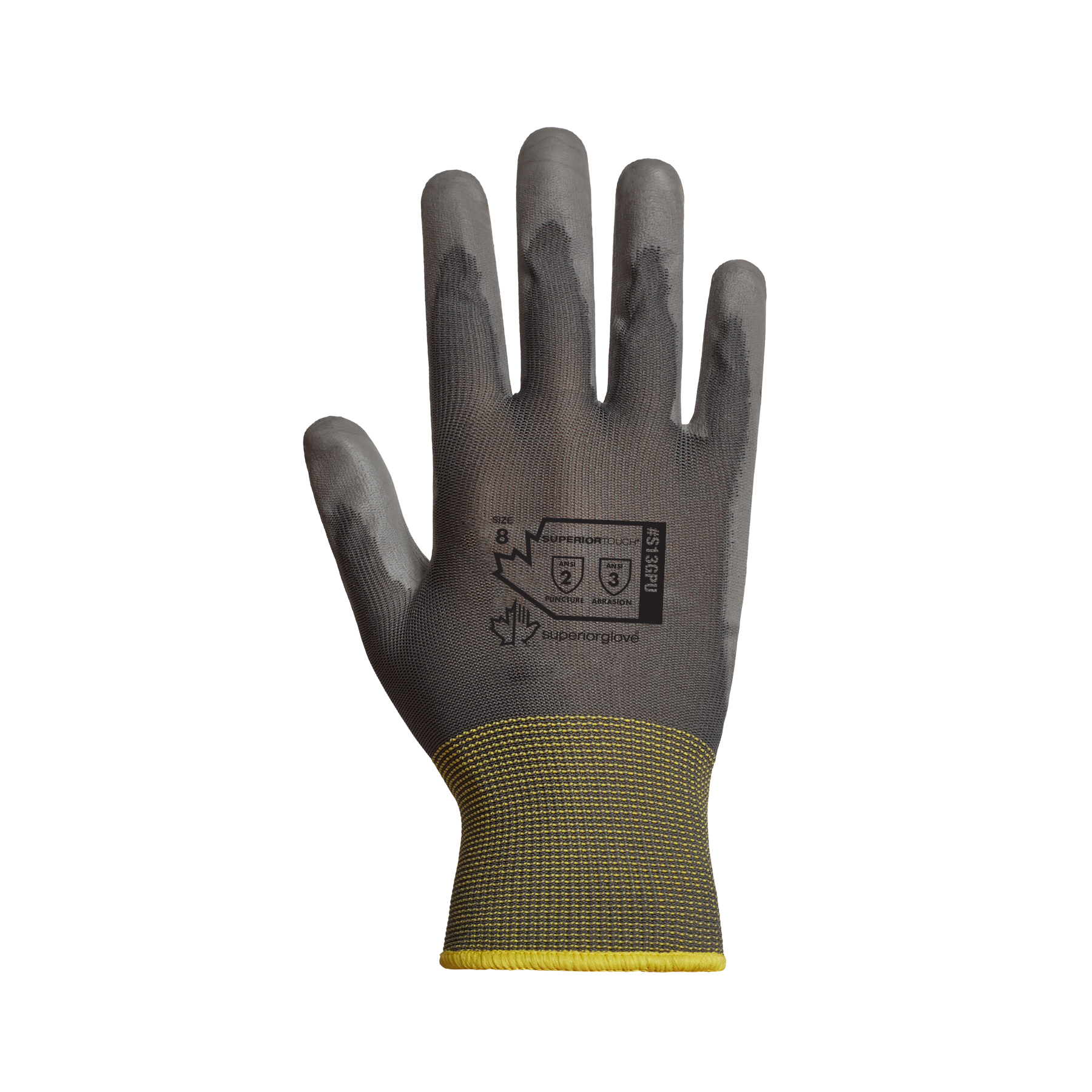 Product image for Glove Superior Touch polyurethane coat gry SZ10