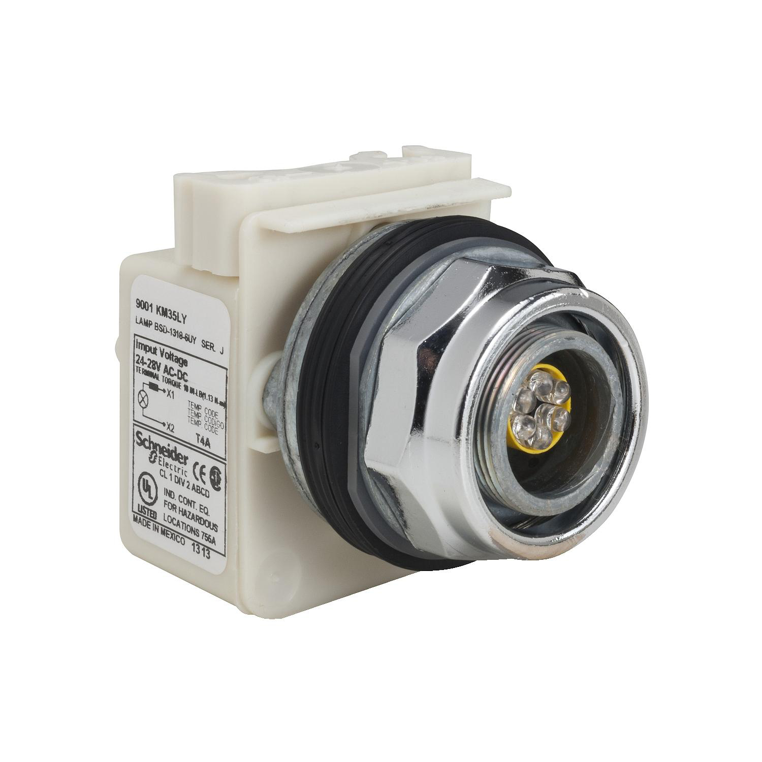 Product image for PILOT LIGHT HEAD, HARMONY 9001K, METAL, WITHOUT CAP, 30MM, 220-240V