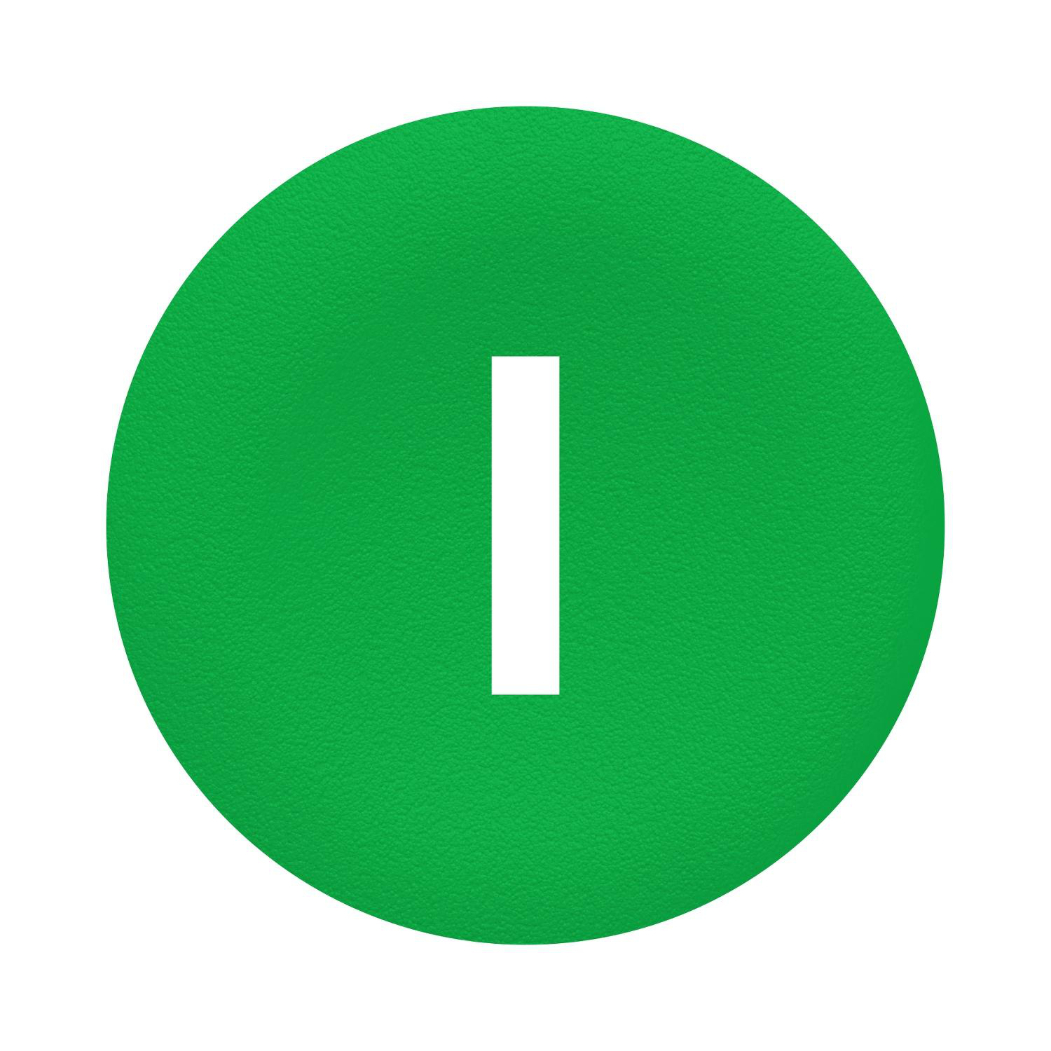Product image for CAP FOR MULTIPLE-HEADED PUSH BUTTON, HARMONY XB4, WIRELESS, PLASTIC, GREEN, 22MM, WHITE MARKED I