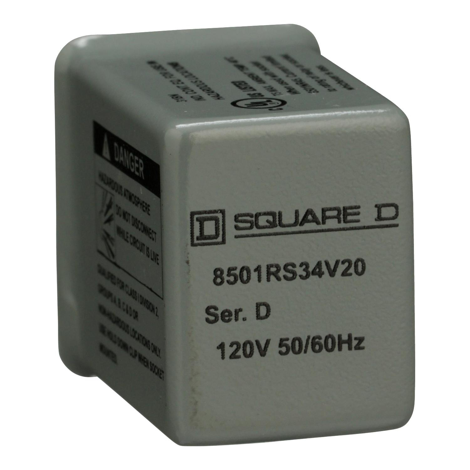 Product image for MINIATURE RELAY, HARMONY 8501R, LOW VOLTAGE, 4PDT, 14 BLADES, 5A RESISTIVE AT 240V AC, COIL, 0.5HP AT 277V AC, 120V AC, 4NO+ 4NC