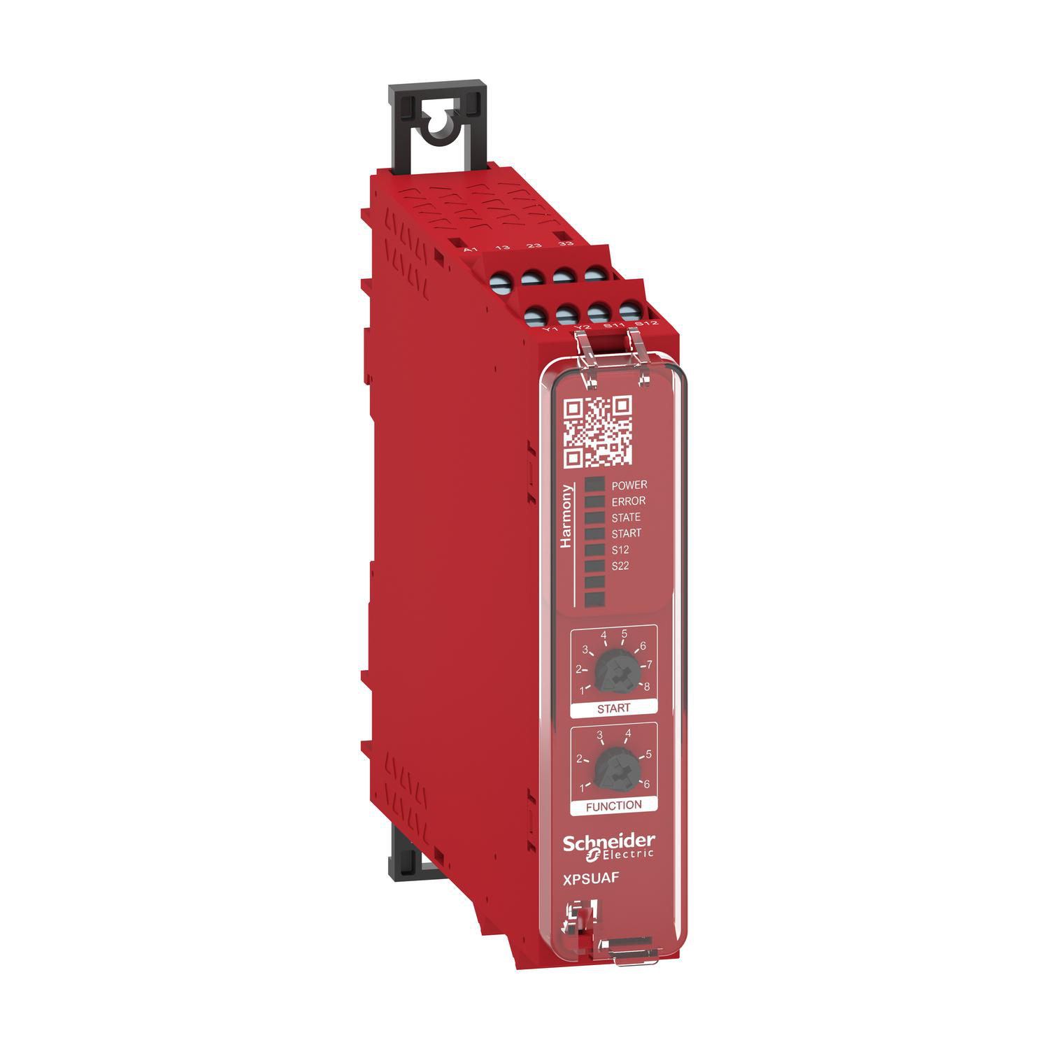 Product image for SAFETY MODULE, HARMONY XPSU, CAT 4, POTENTIAL FREE 2 NC, NO NC, 2 PNP, 24V AC OR DC, SCREW