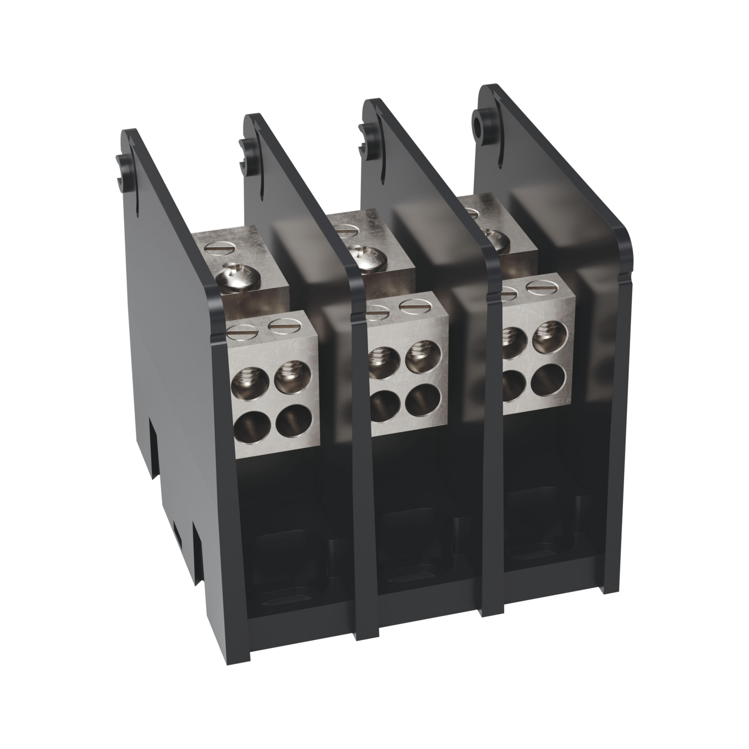 Product image for Open-Style PDB UL 1953 1000V Tin-plated Copper - 85A 3-Pole 1 - 4 openings; #4-#14 --- #4-#14 Box to Box