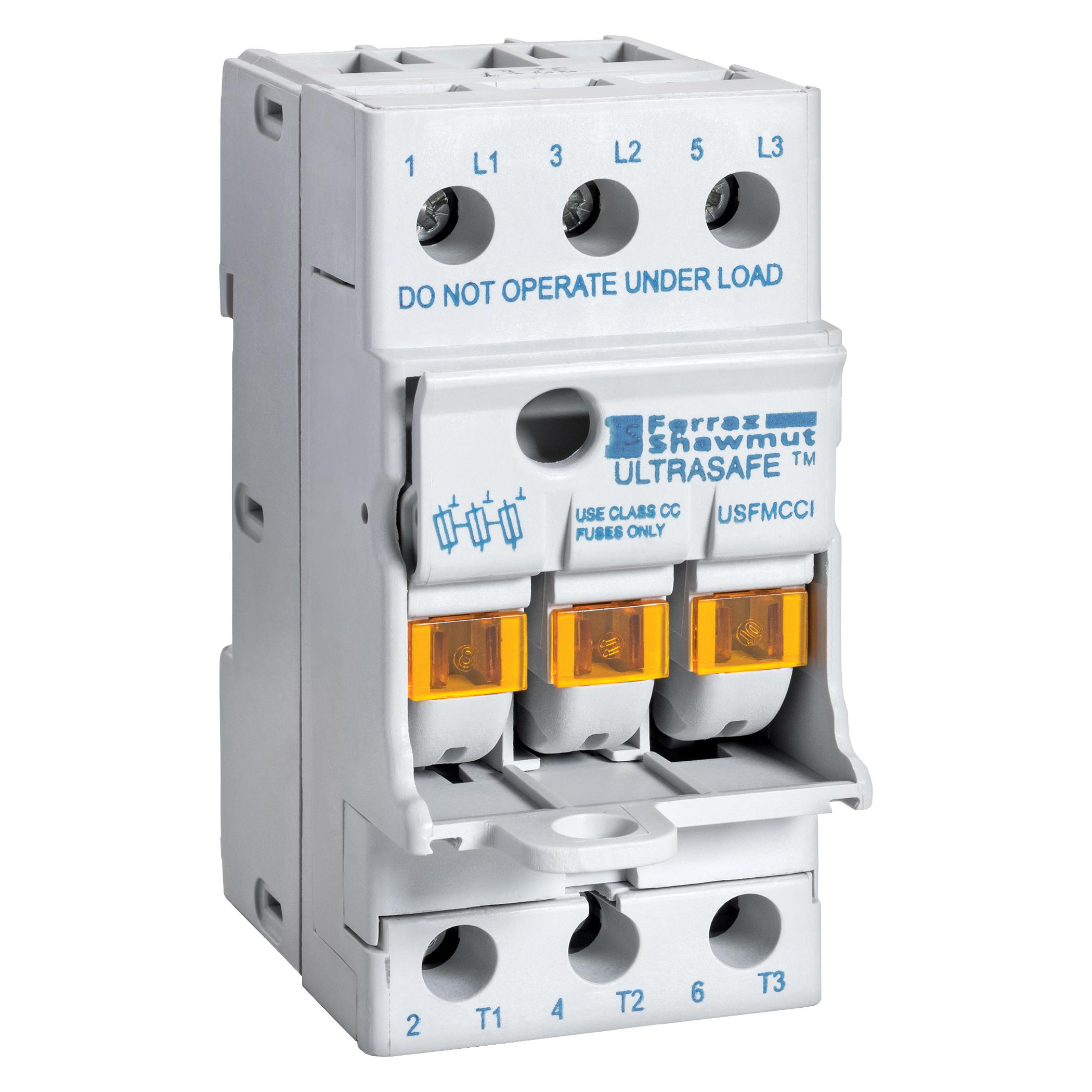Product image for FUSE HOLDER 600VAC 600VDC CLASS CC 30A 3-POLE LED PRESSURE PLATE IP20