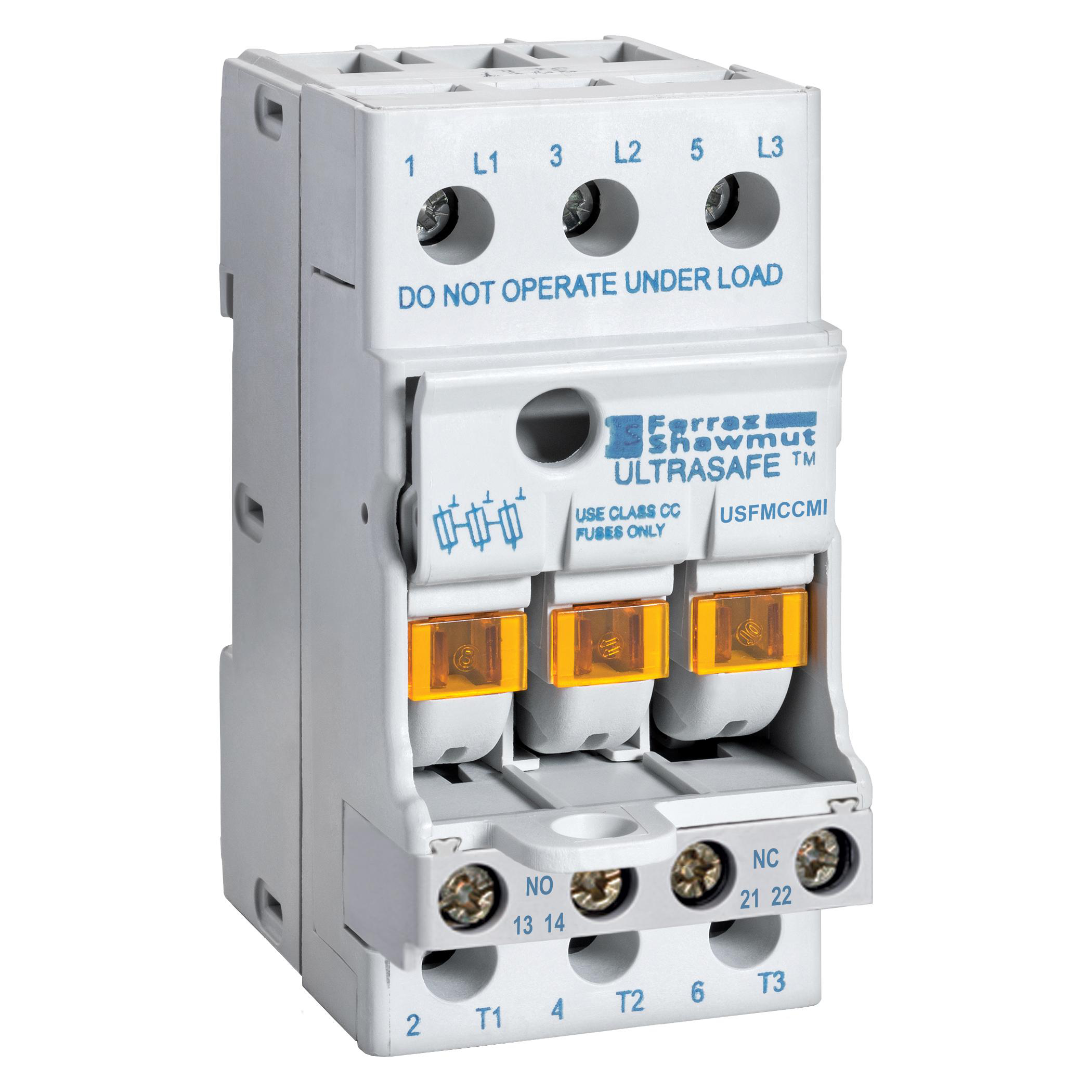 Product image for FUSE HOLDER 600VAC 600VDC CLASS CC 30A 3-POLE LED AND MICROSWITCH PRESSURE PLATE