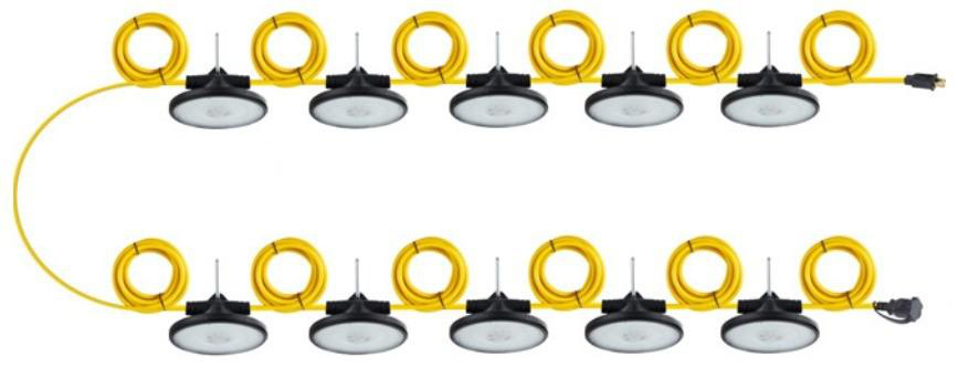 LIGHT_EFFICIENT_DESIGN LED-9003-50K-10PK-163-G3 WORK LIGHT LED 100FT STRING 10X13 WATT 5000K GENERATION 3 = 130WATTS PER STRING