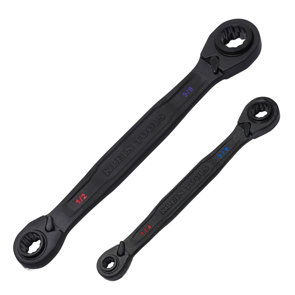 Product image for 2 PC SAE RATCHETING QUAD WRENCH SET