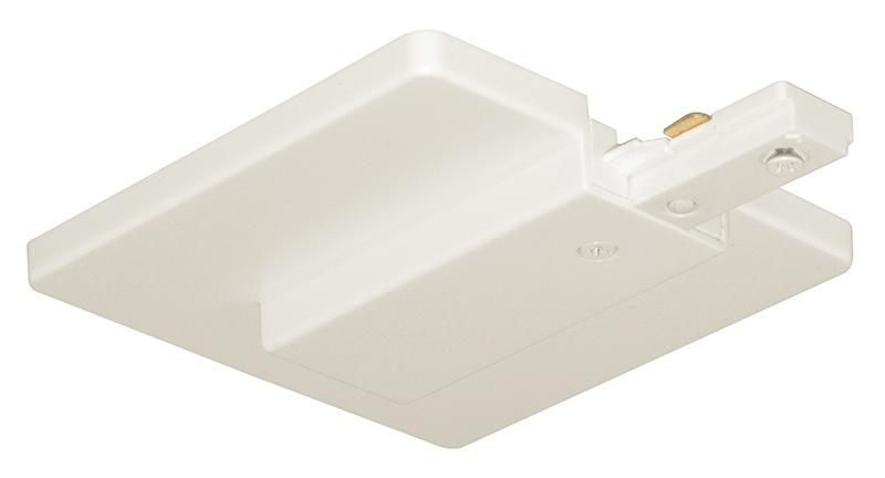 Product image for End feed connector for one circuit trac white
