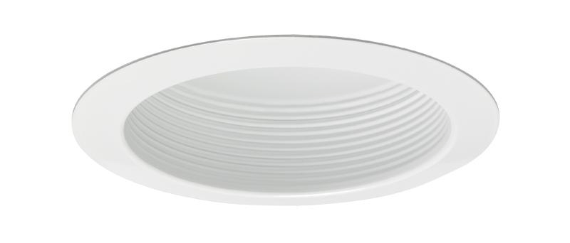 Product image for Baffle shower white 5in with white trim ring