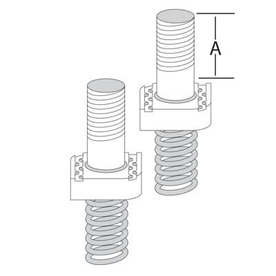 Product image for Nut stud spring steel 1/4x1-1/4in 10lbs 10qty