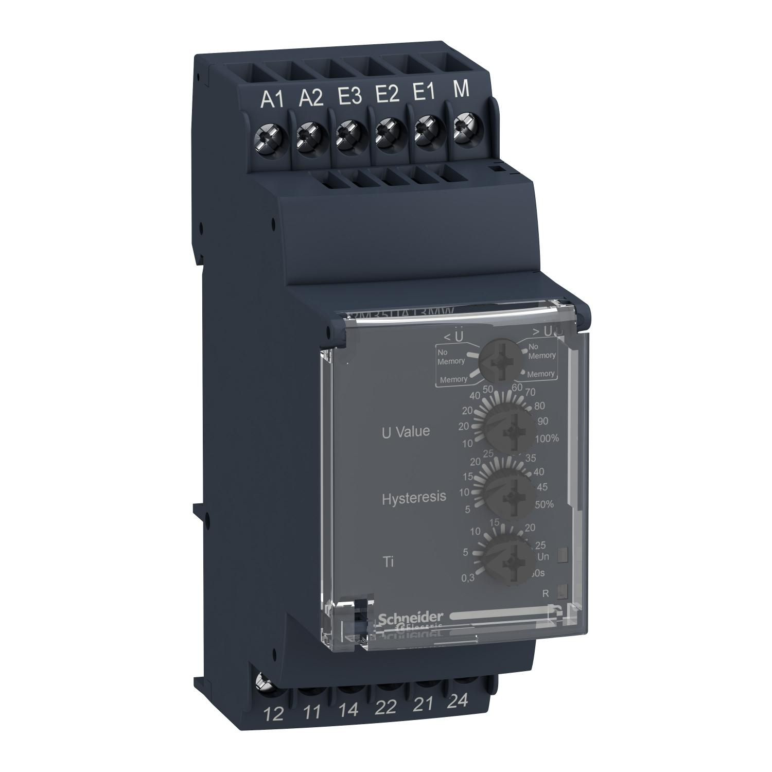 Product image for VOLTAGE CONTROL RELAY, HARMONY CONTROL RELAYS, 5A, 2CO, RANGE 15..600V, 24..240V AC DC