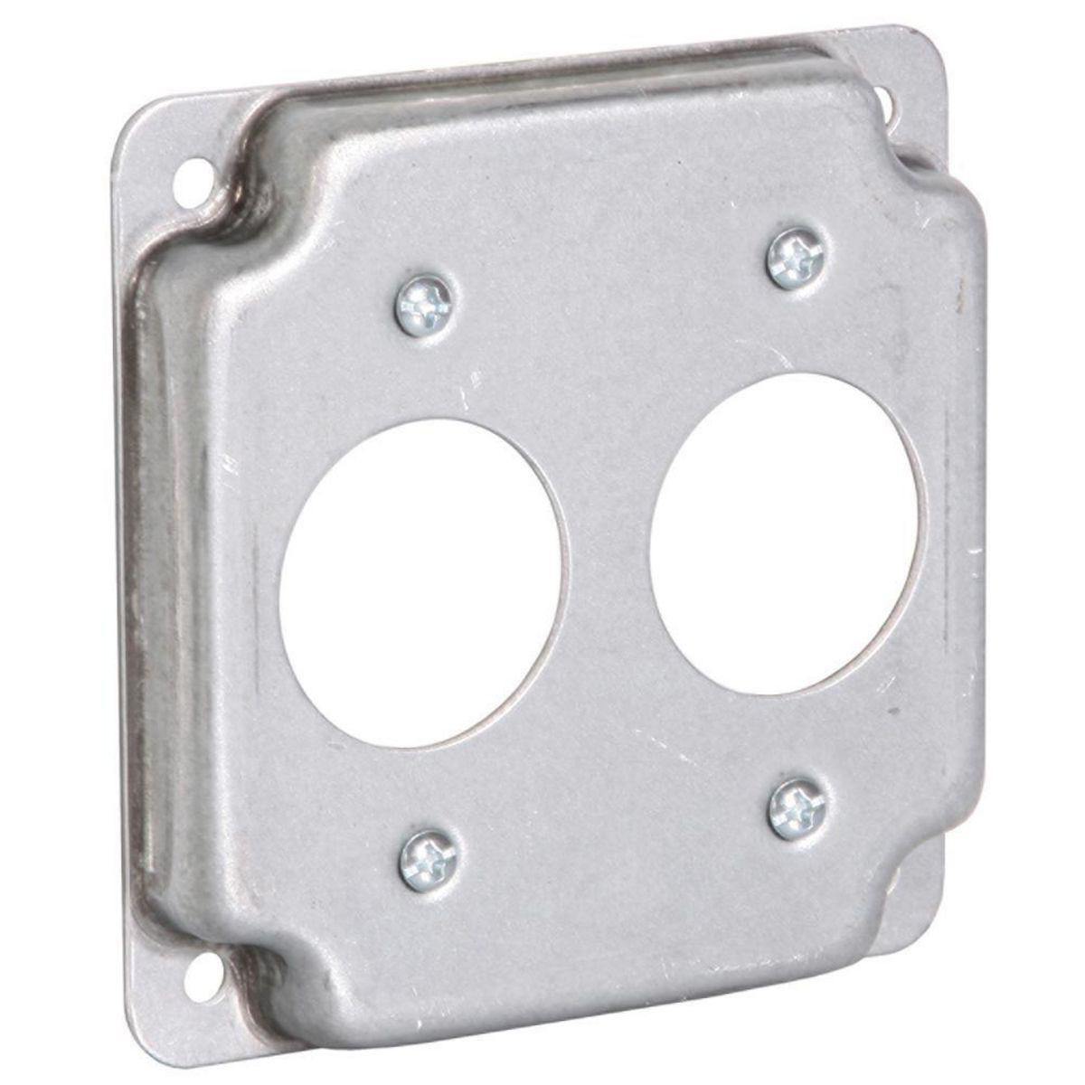 Product image for 4SQ EXP COVER - 2 RECEPTACLES 1.406 DIAM