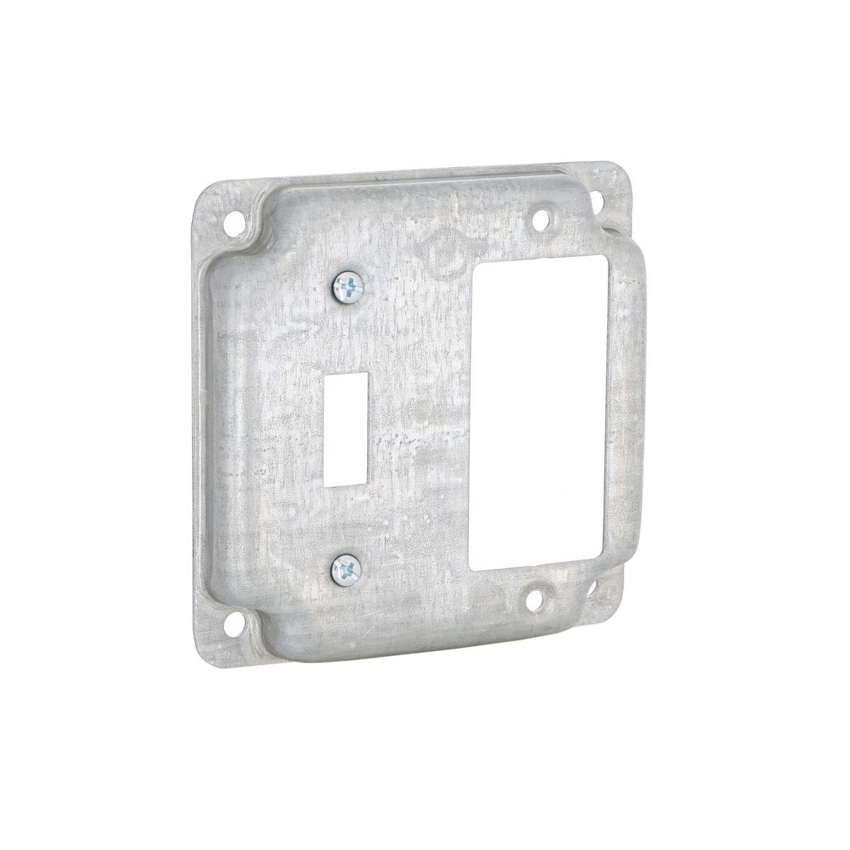 Product image for 4SQ EXP COVER - 1 TOGGLE / 1 GFCI