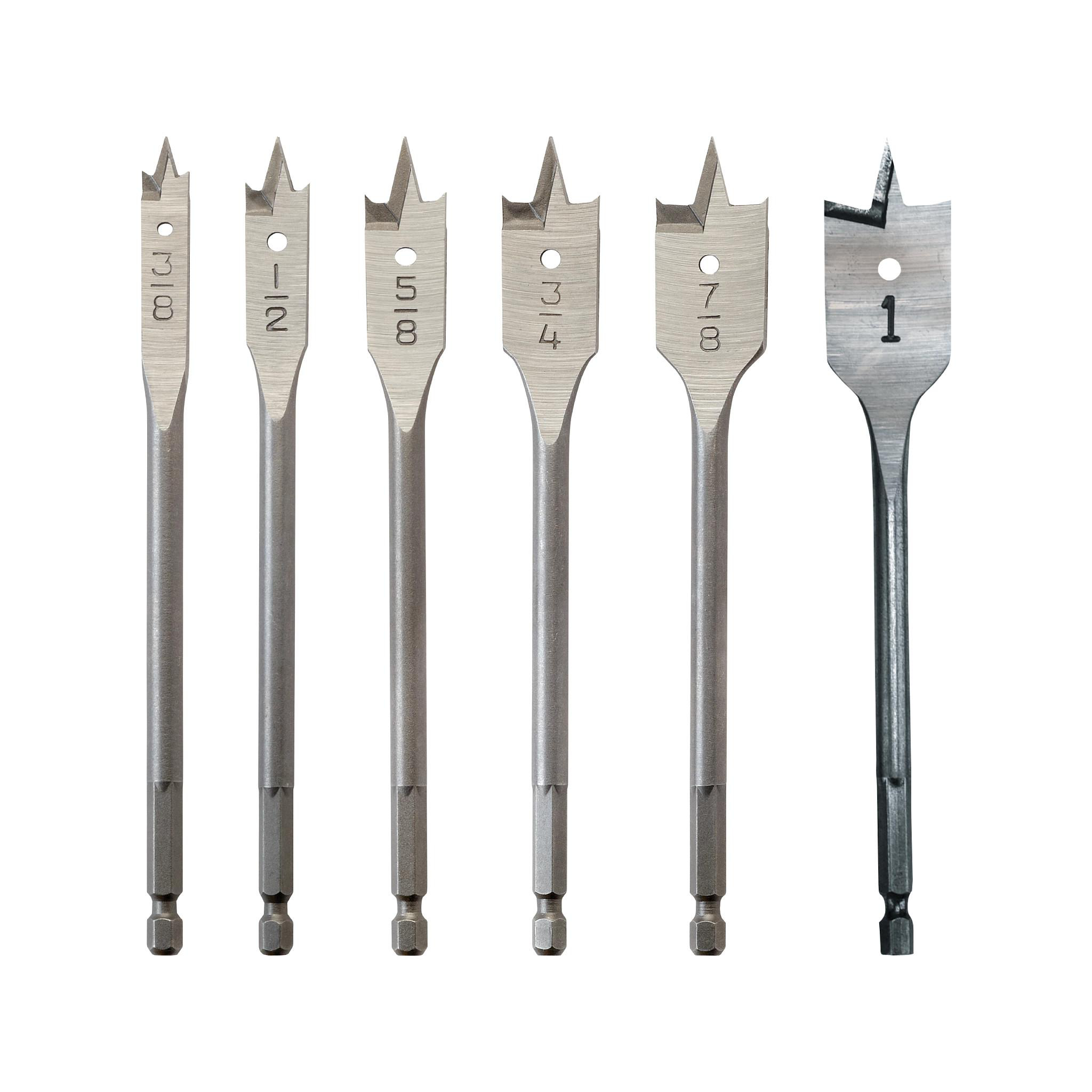 Product image for Bit set flat wood boring 6pc