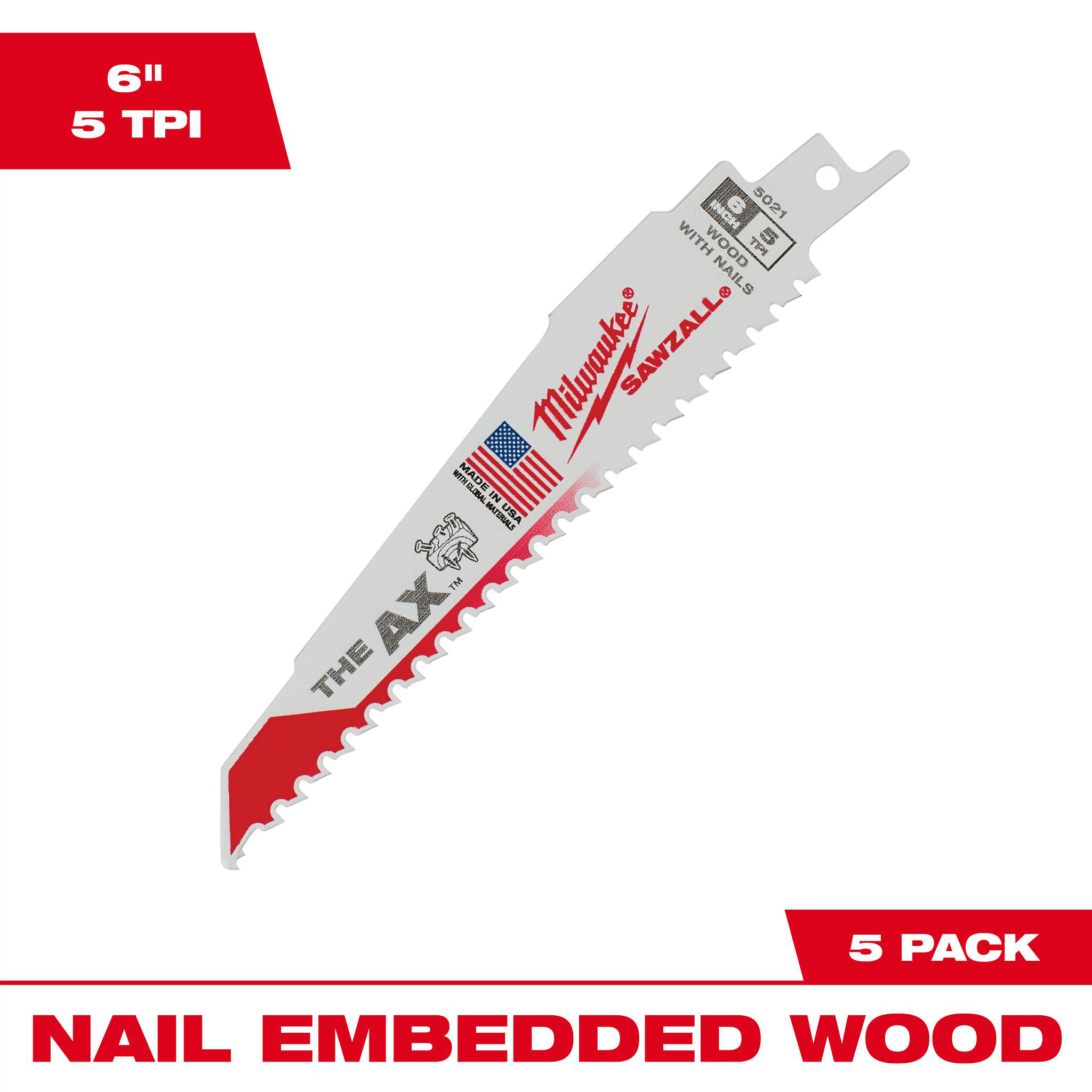 Product image for Blade THE AXE reciprocating 5/8TPI 6in