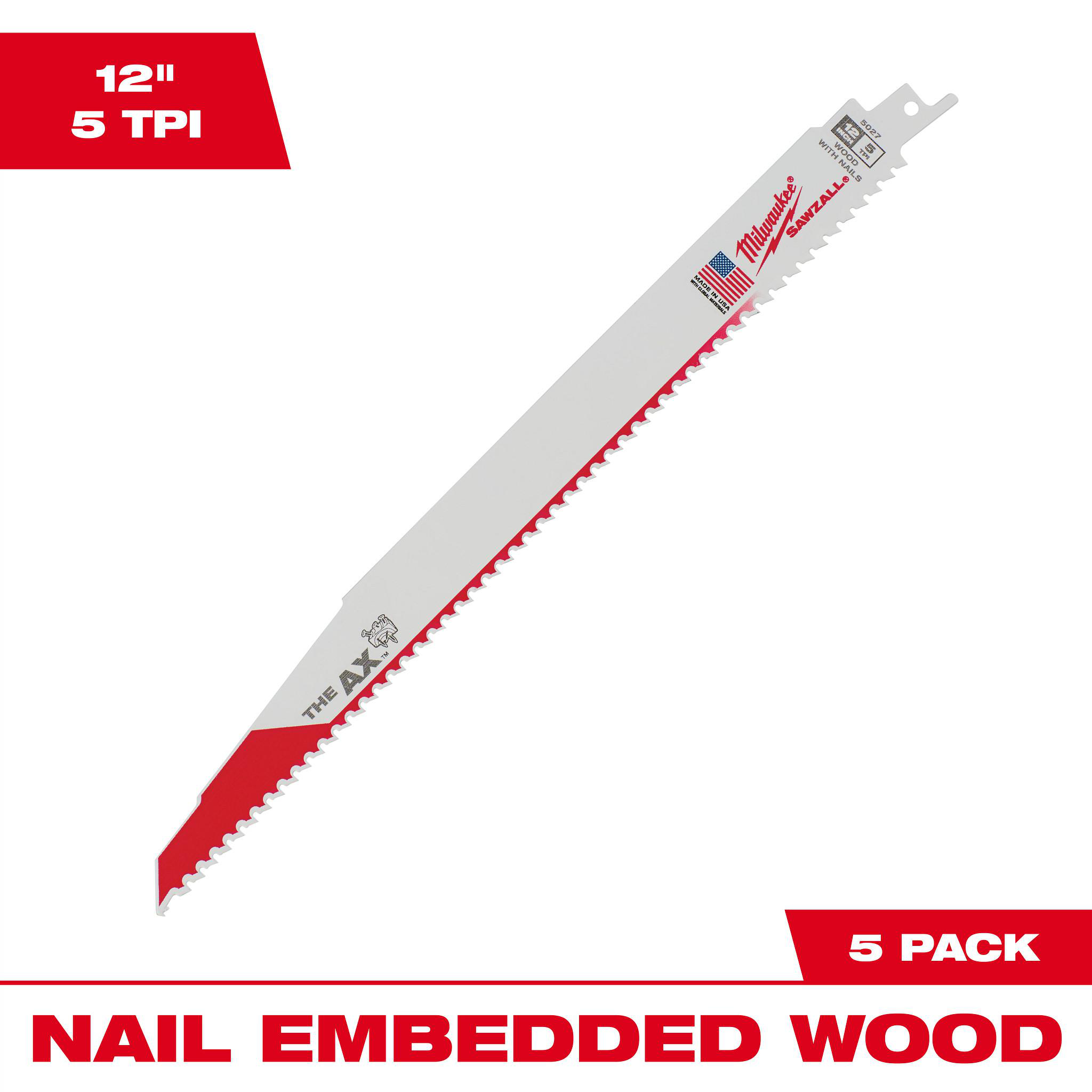 Product image for Blade THE AXE reciprocating 5/8TPI 12in