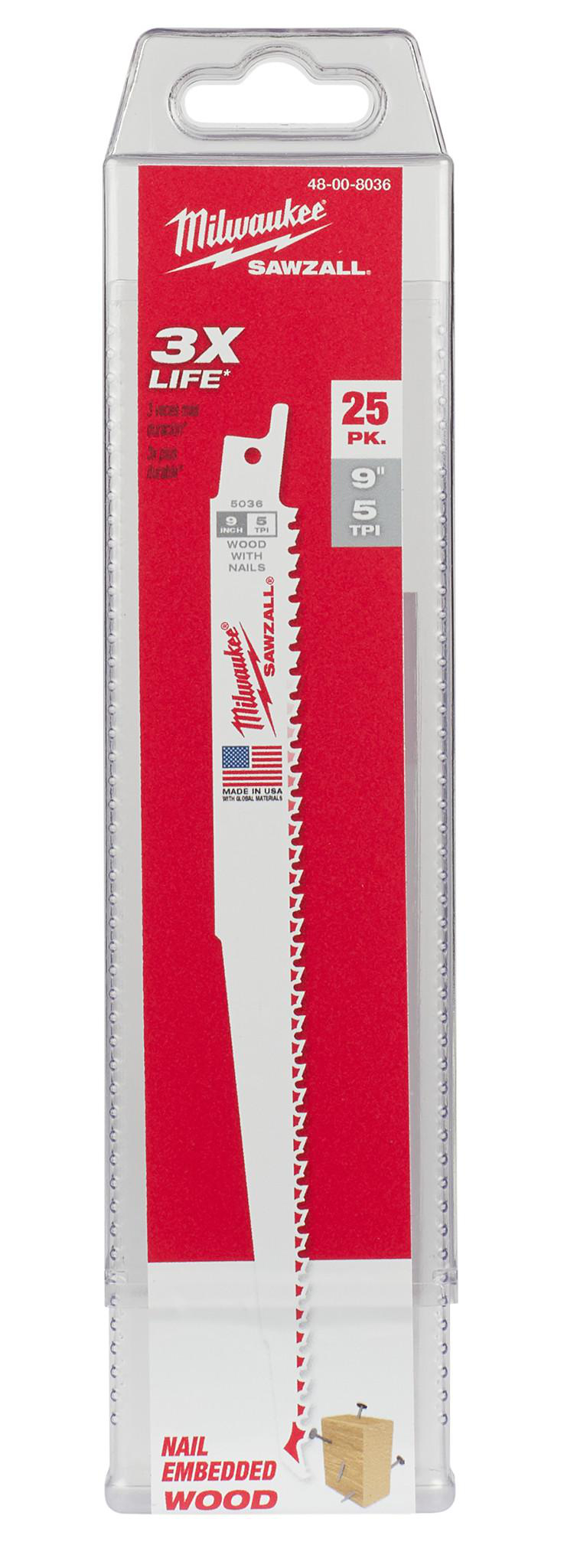 Product image for Blade SAWZALL bi-metal 6-teeth 9" 25/box