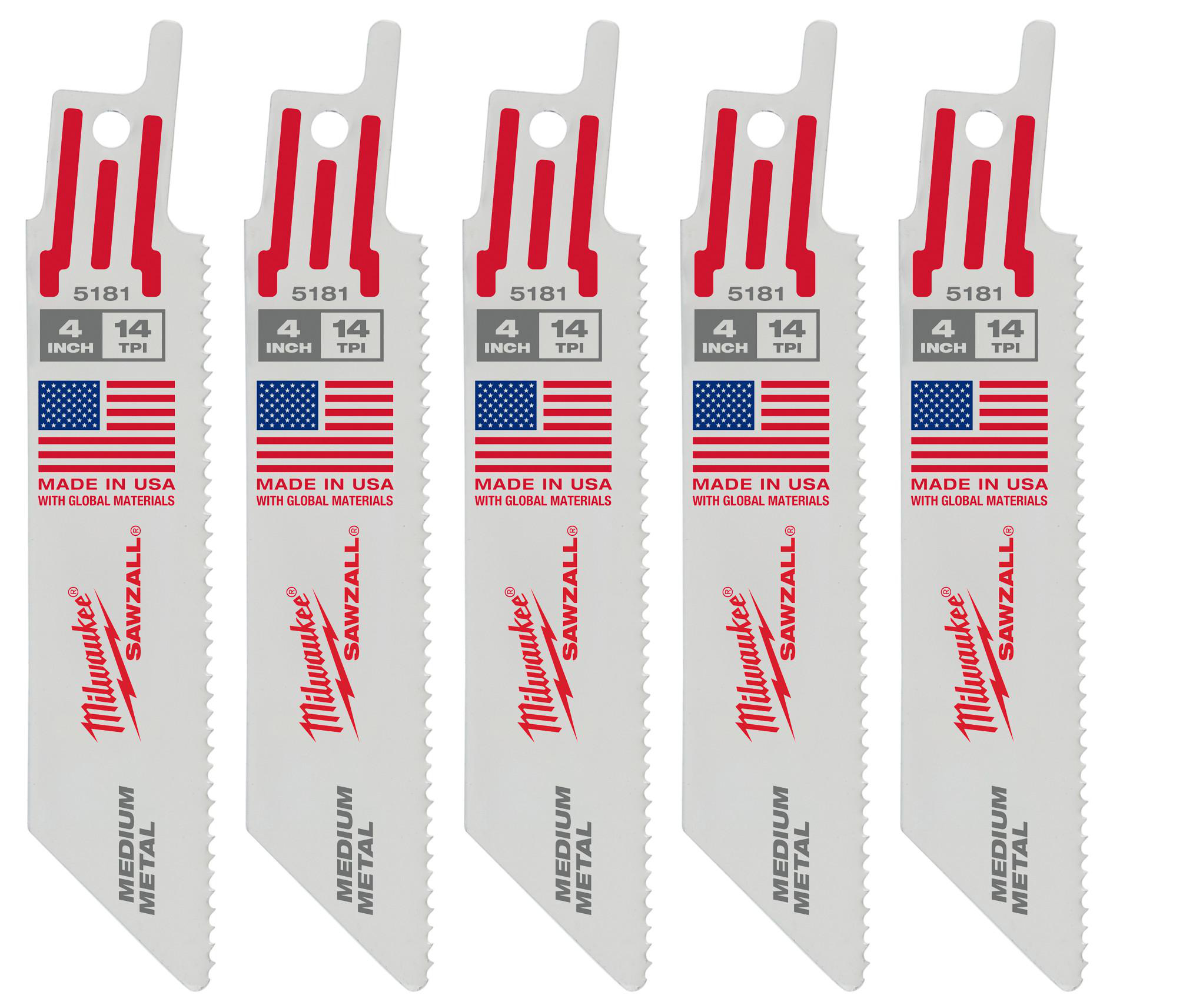 Product image for Blade SAWZALL bi-metal 14-teeth 4" 5/pk