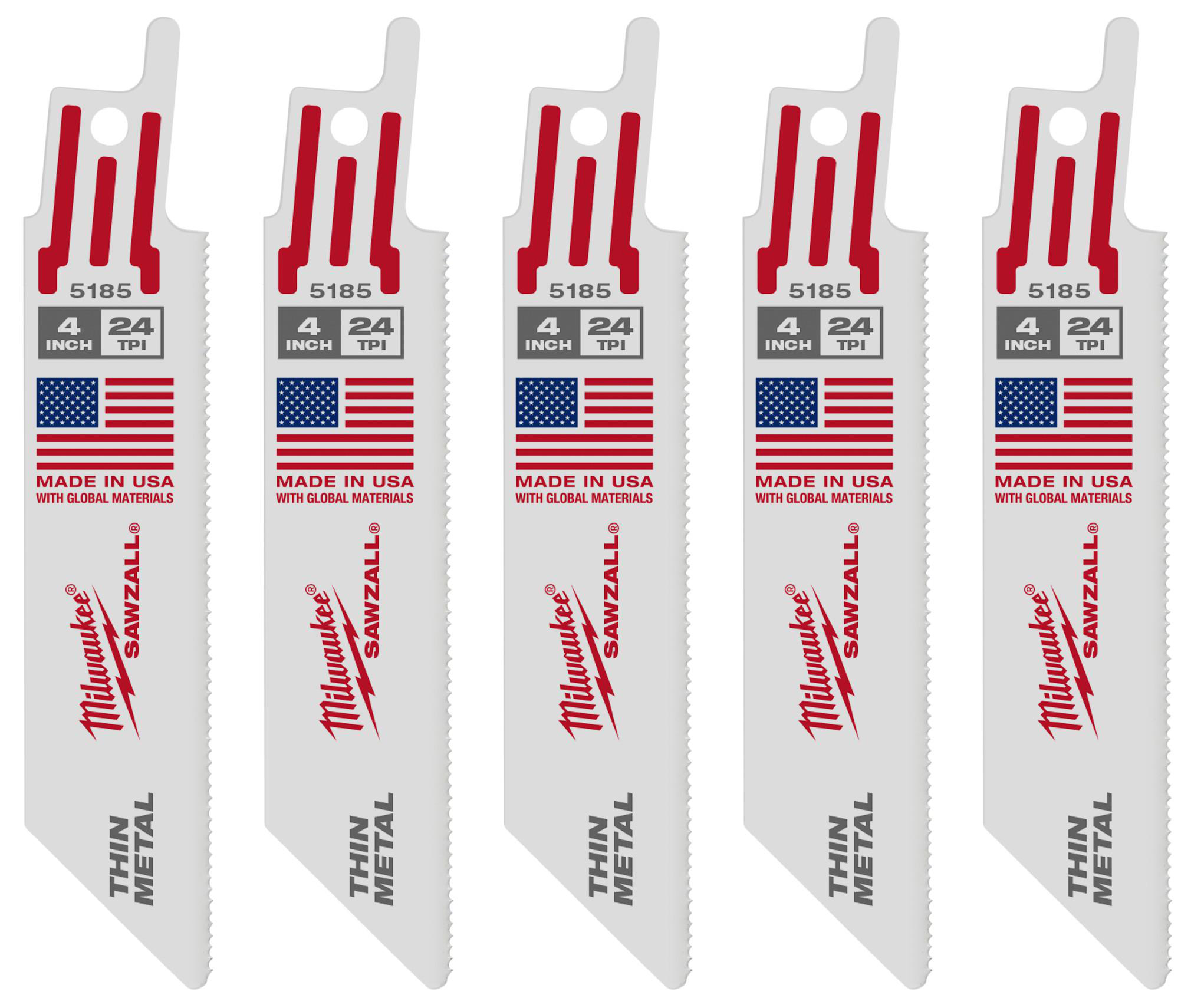 Product image for Blade SAWZALL thin kerf reciprocating 24TPI 4in