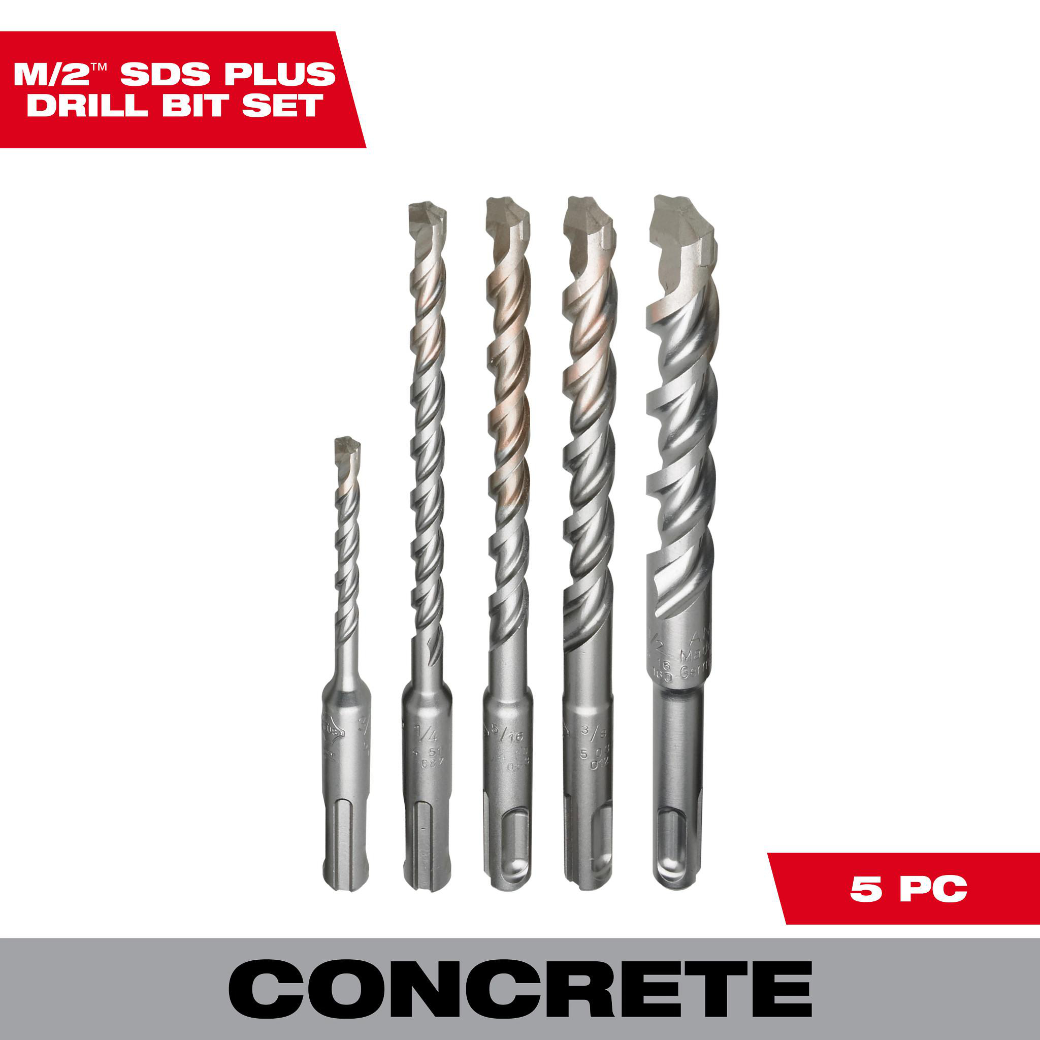 Product image for Bit kit SDS-PLUS rotary hammer drill 5pc