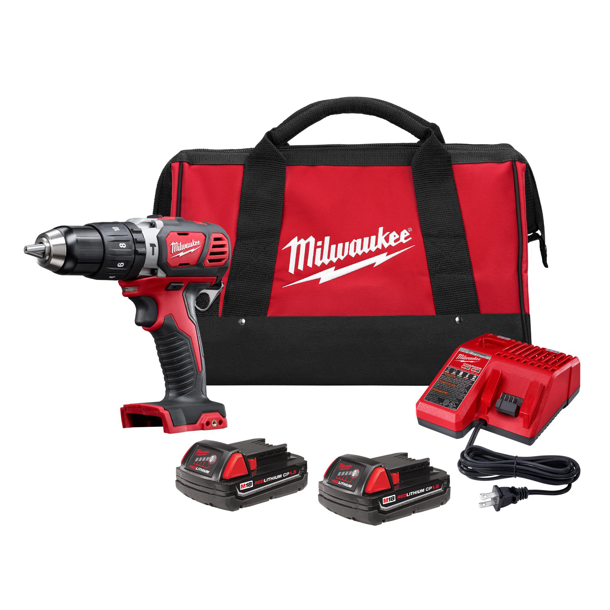 Product image for Kit M18 hammer drill & compact battery 18V 7-3/4x7-3/5"