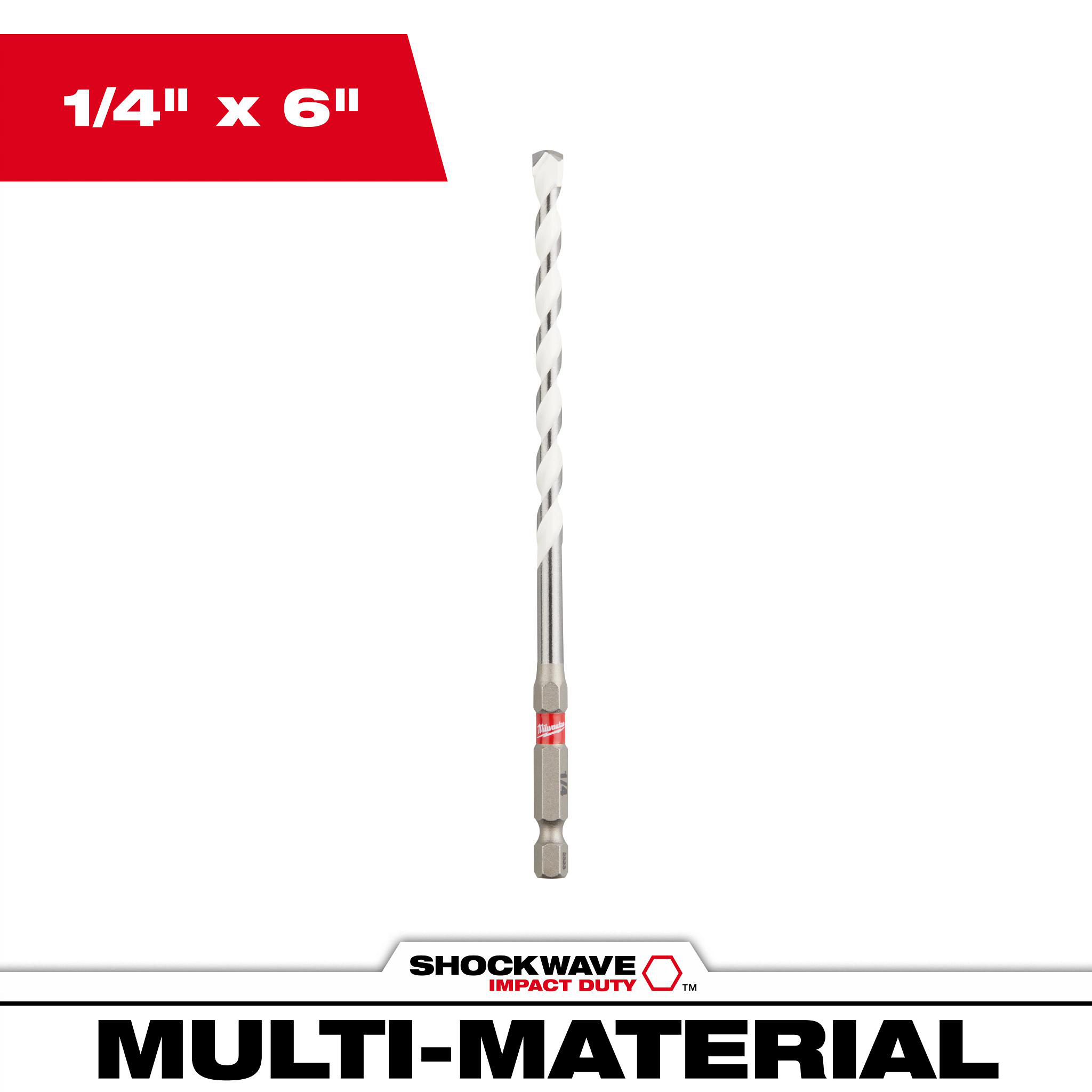 Product image for 1/4" x 4" x 6" SHOCKWAVE™ Impact Duty Carbide Multi-Material Drill Bit