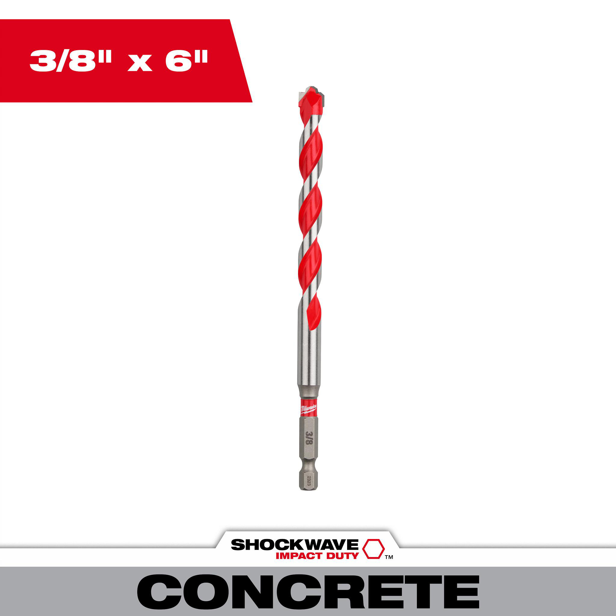 Product image for MILWAUKEE 48-20-9021 DRILL BIT CARBIDE HAMMER DRILL 3/8"X4"X6" MASONRY