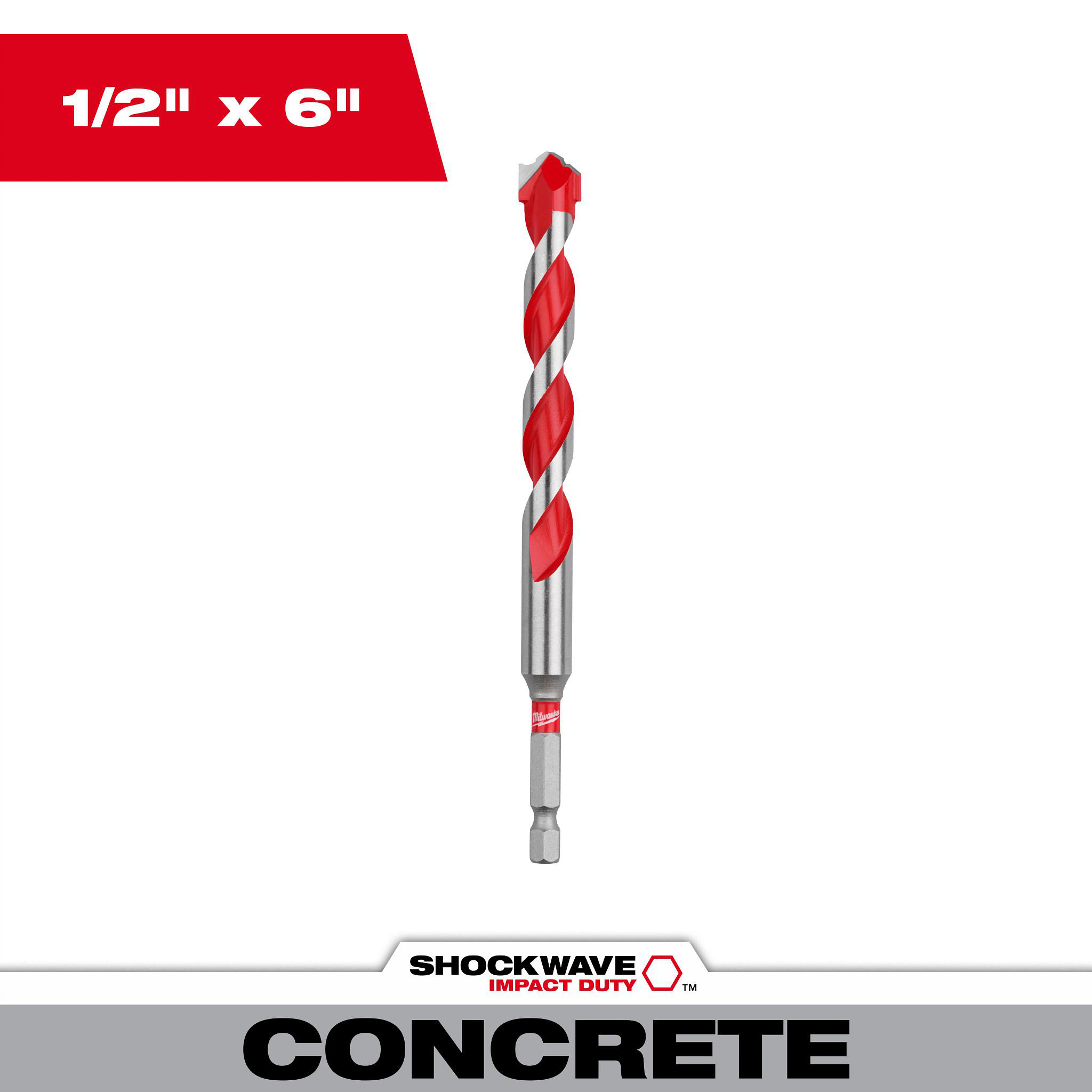 Product image for 1/2" x 4" x 6" SHOCKWAVE™ Impact Duty Carbide Hammer Drill Bit with POWER TIP™