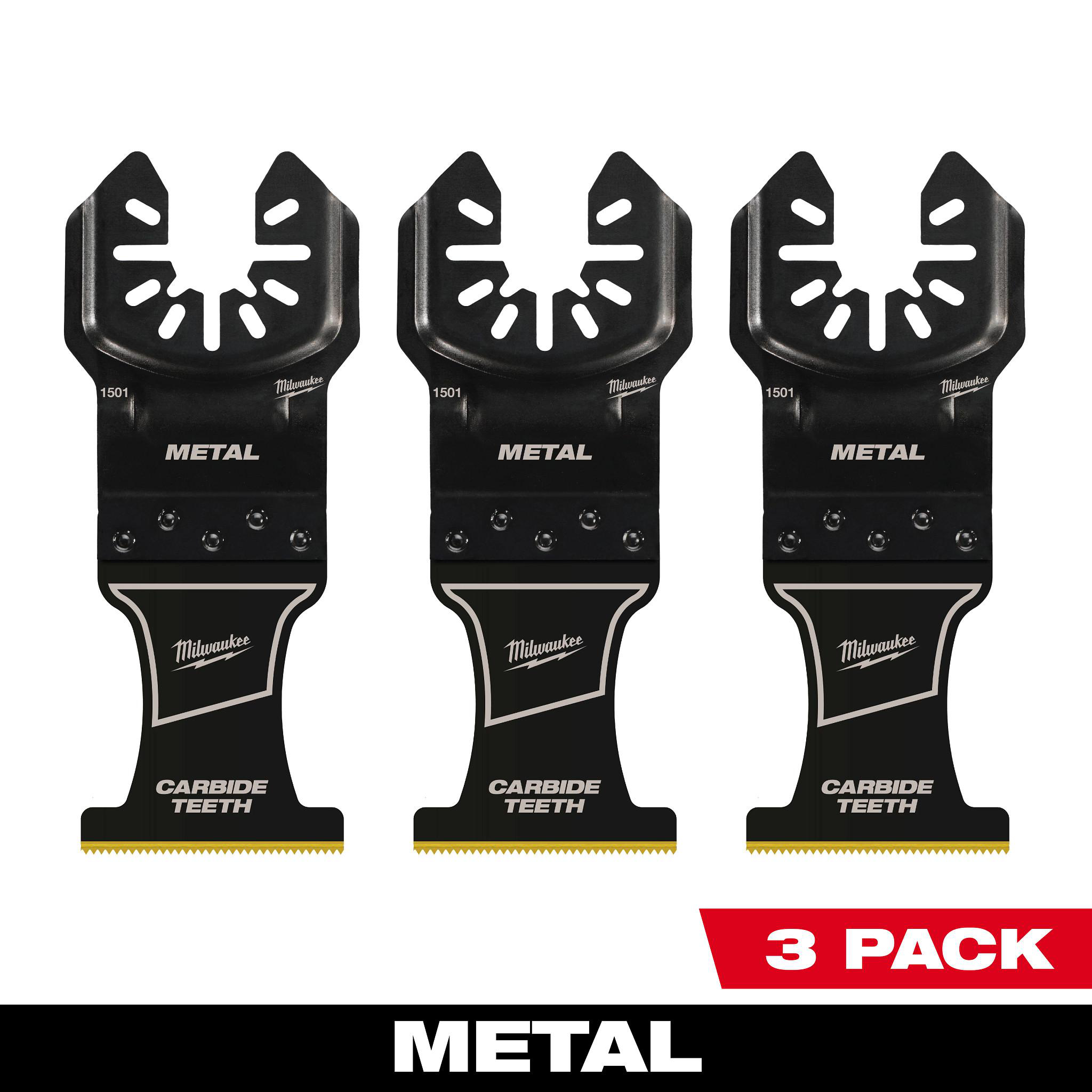 Product image for MILWAUKEE 49-25-1503 BLADE MULTI TOOL BLADE OPEN-LOK 1-3/8" CARBIDE METAL 3PK